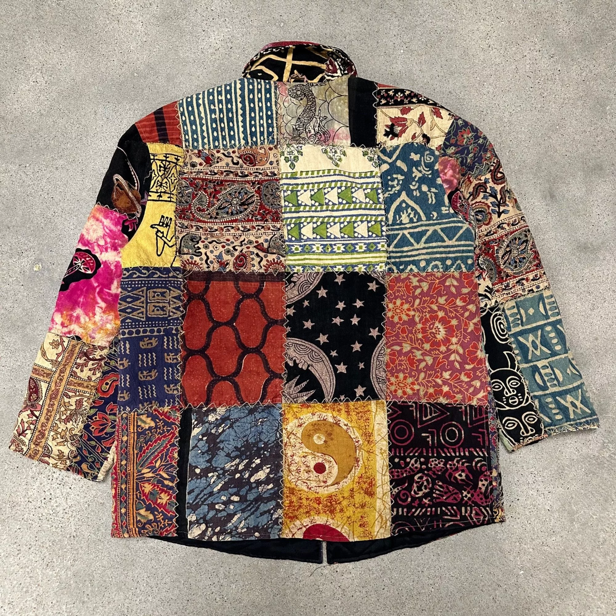 Vintage Light Jackets Vintage Sacred Threads Unique Patcwork Button Up Jacket Multi