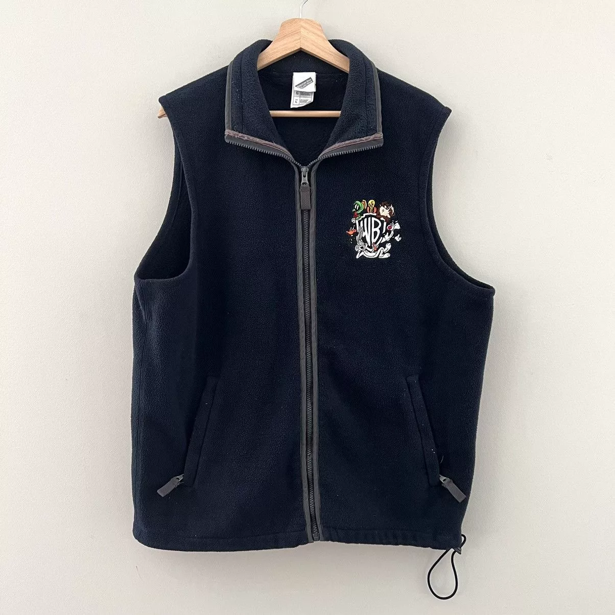 Vintage Vests Vintage × Warner Bros Vintage Warner Bros 1999 Looney Tunes Stitched Logo Vest Blue