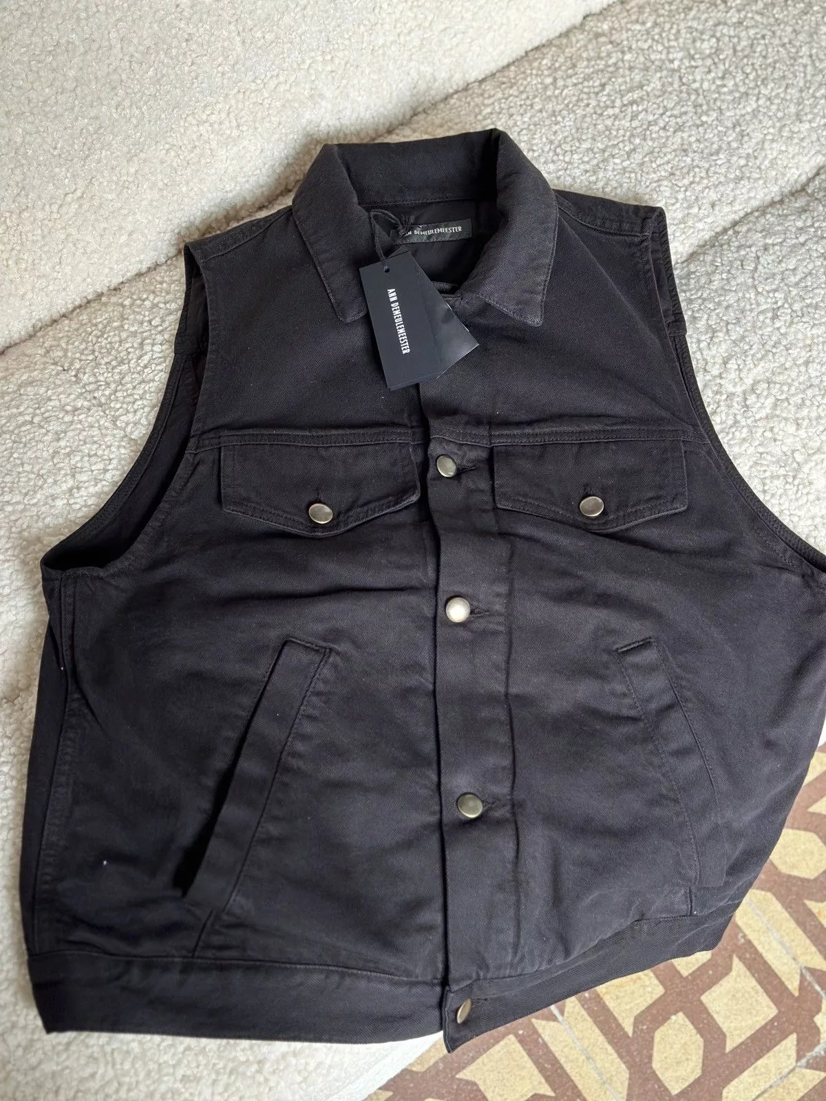 Ann Demeulemeester Vests Ann Demeulemeester Denim Vest Black