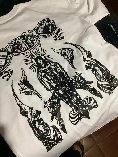 Designer Long Sleeve T Shirts Designer × Japanese Brand T-Shirt Saint Mary Little Angel White Avant-Garde