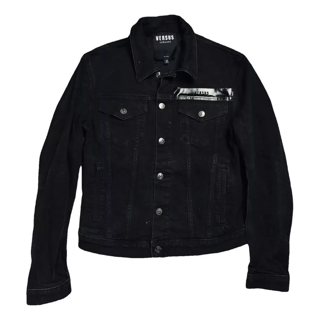 Versus Heavy Coats Versus Versace Denim Jeans Jacket Black Size fit S