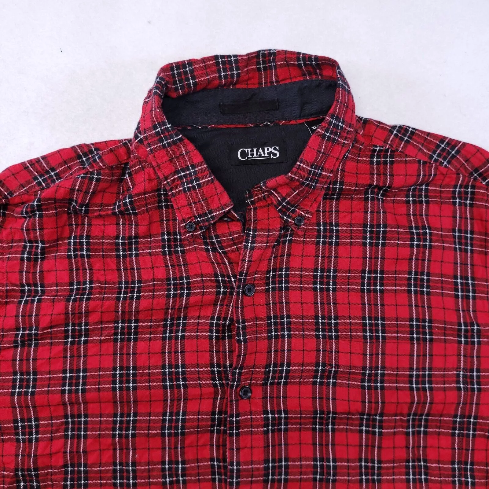 Chaps Shirts Button Ups Chaps Tartan Flannel Shirt Men Size Extra Large XL Red Black