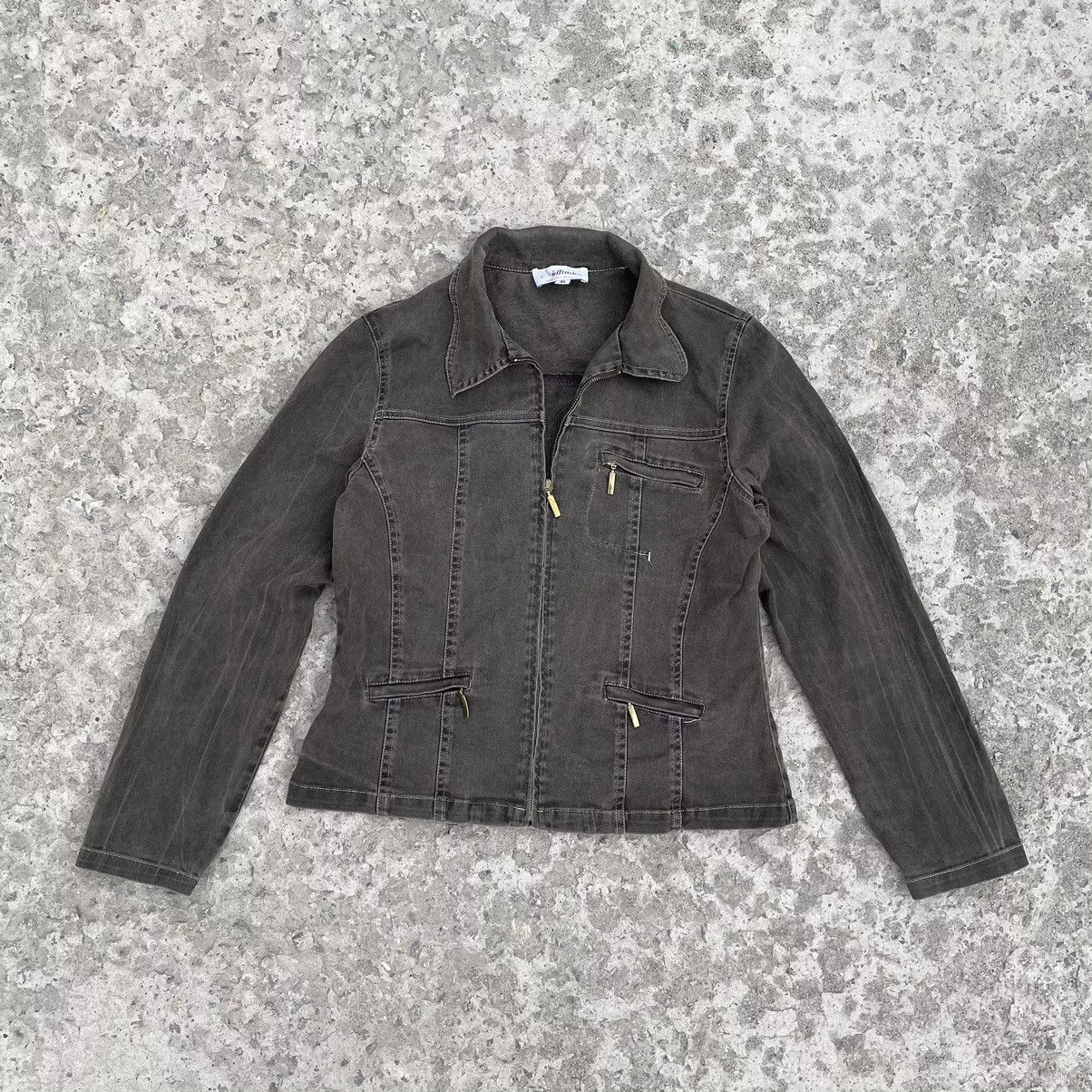 Japanese Brand Denim Jackets Japanese Brand × Vintage Vintage Japanese Style Denim Jacket Light Y2K Style USA 90s Brown Streetwear