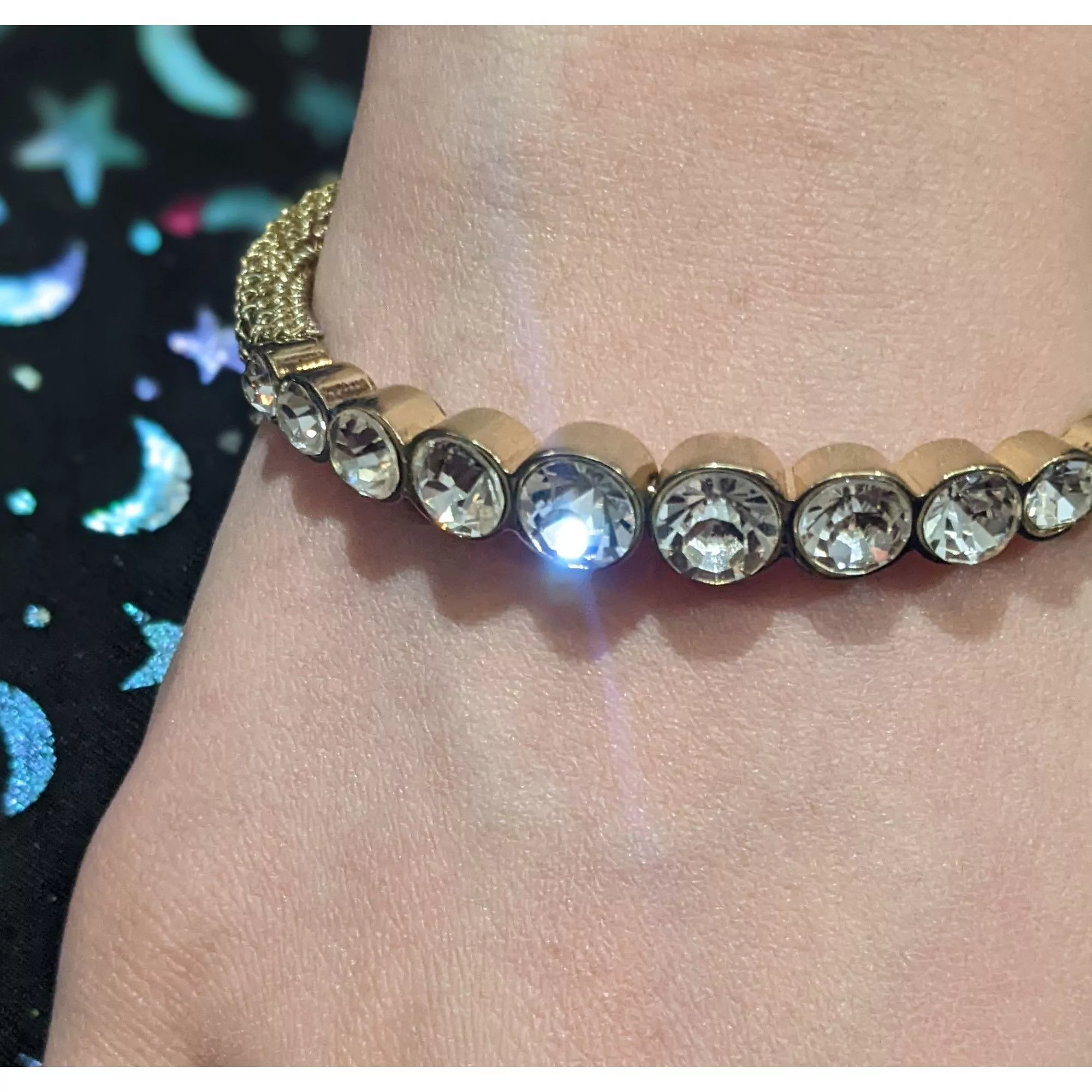 Other Bracelets Other Gold Rhinestone Gemmed Statement Bracelet
