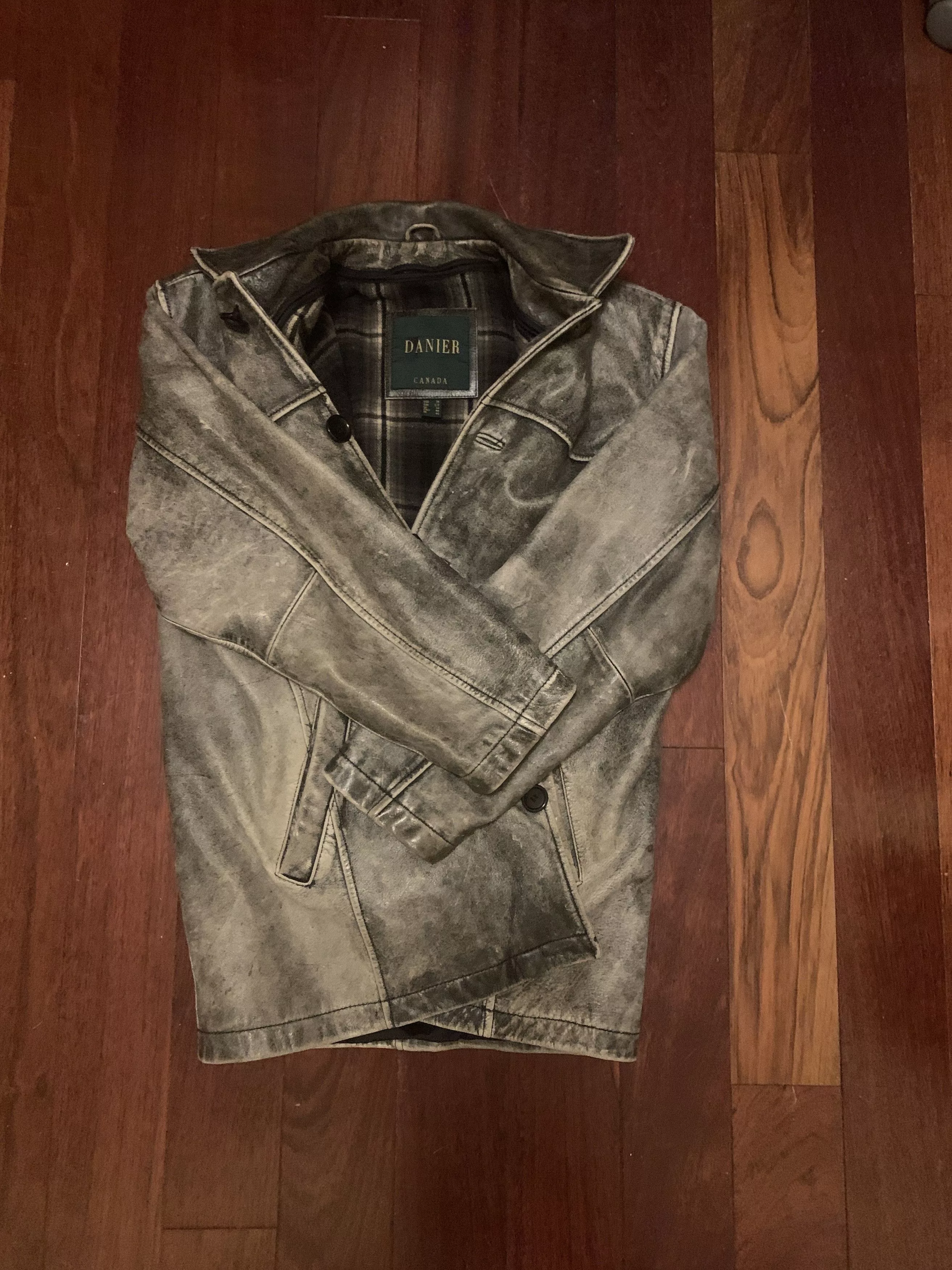 Danier Leather Jackets Vintage Danier Genuine Leather Jacket (Washed Gray, S)