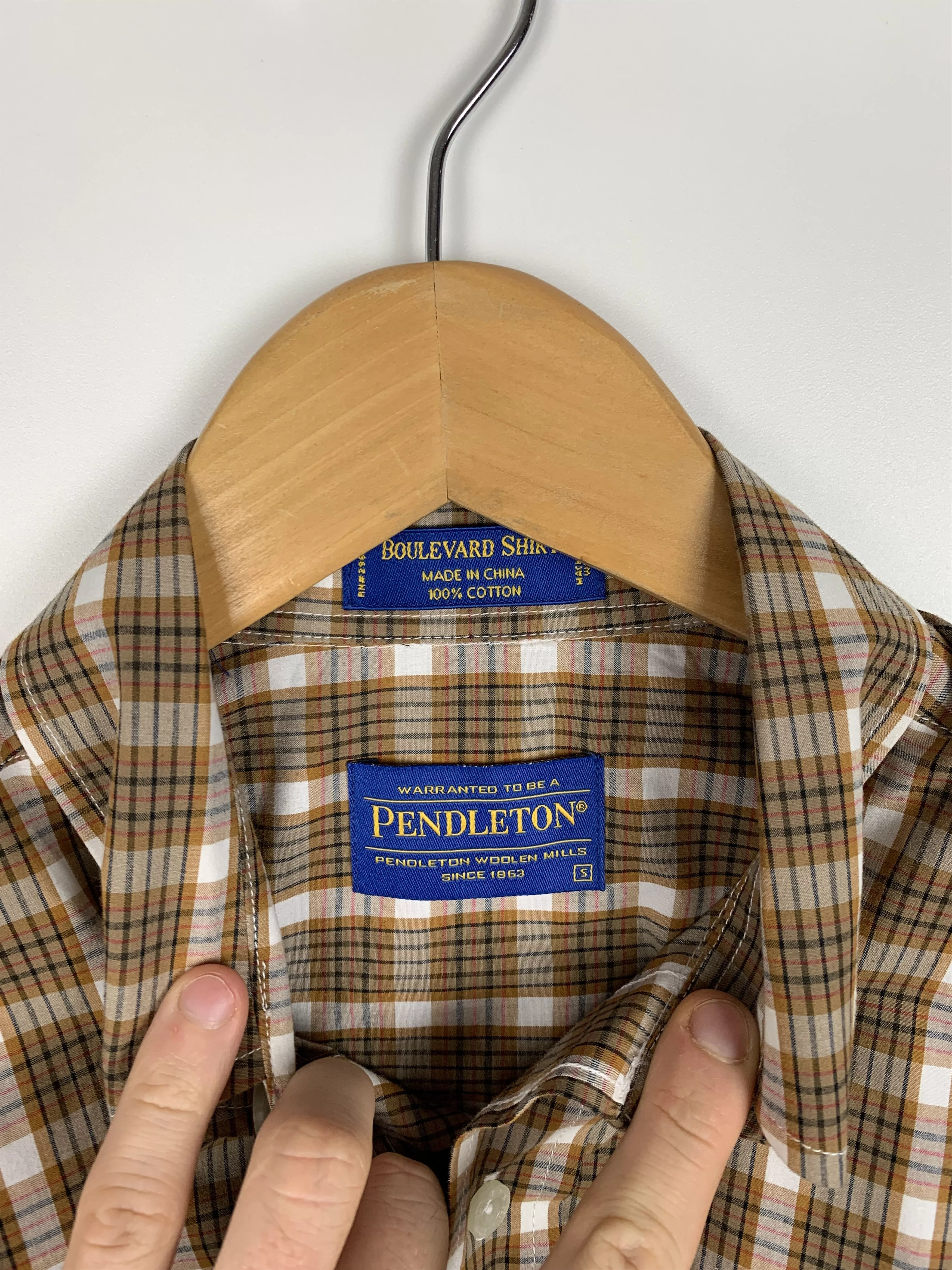 Pendleton Shirts Button Ups Pendleton Boulevard Button Down Shirt Plaid Cotton Size S Yellow