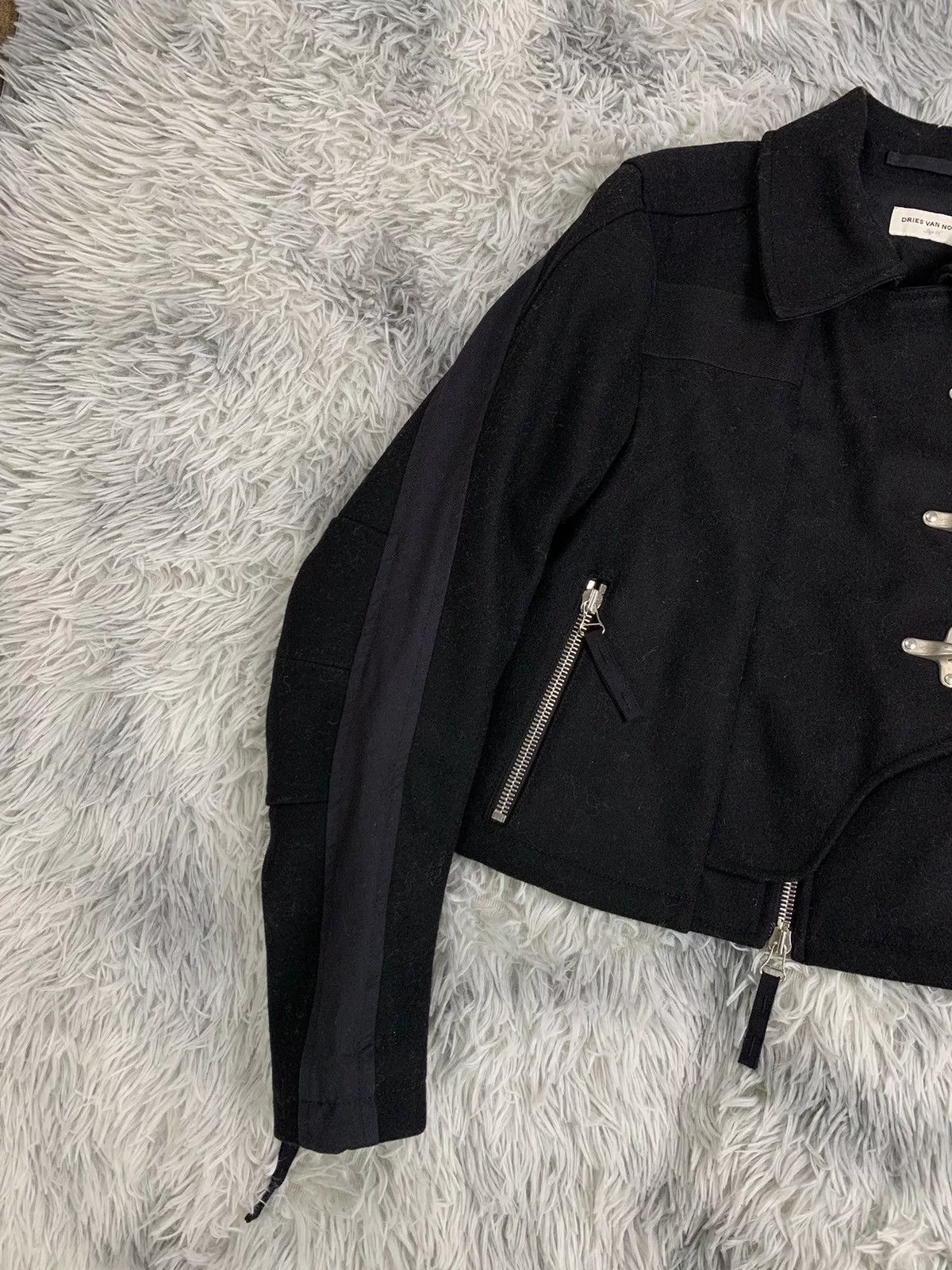 Dries Van Noten Coats Dries van noten "Rare Fireman cropped wool jacket" Black