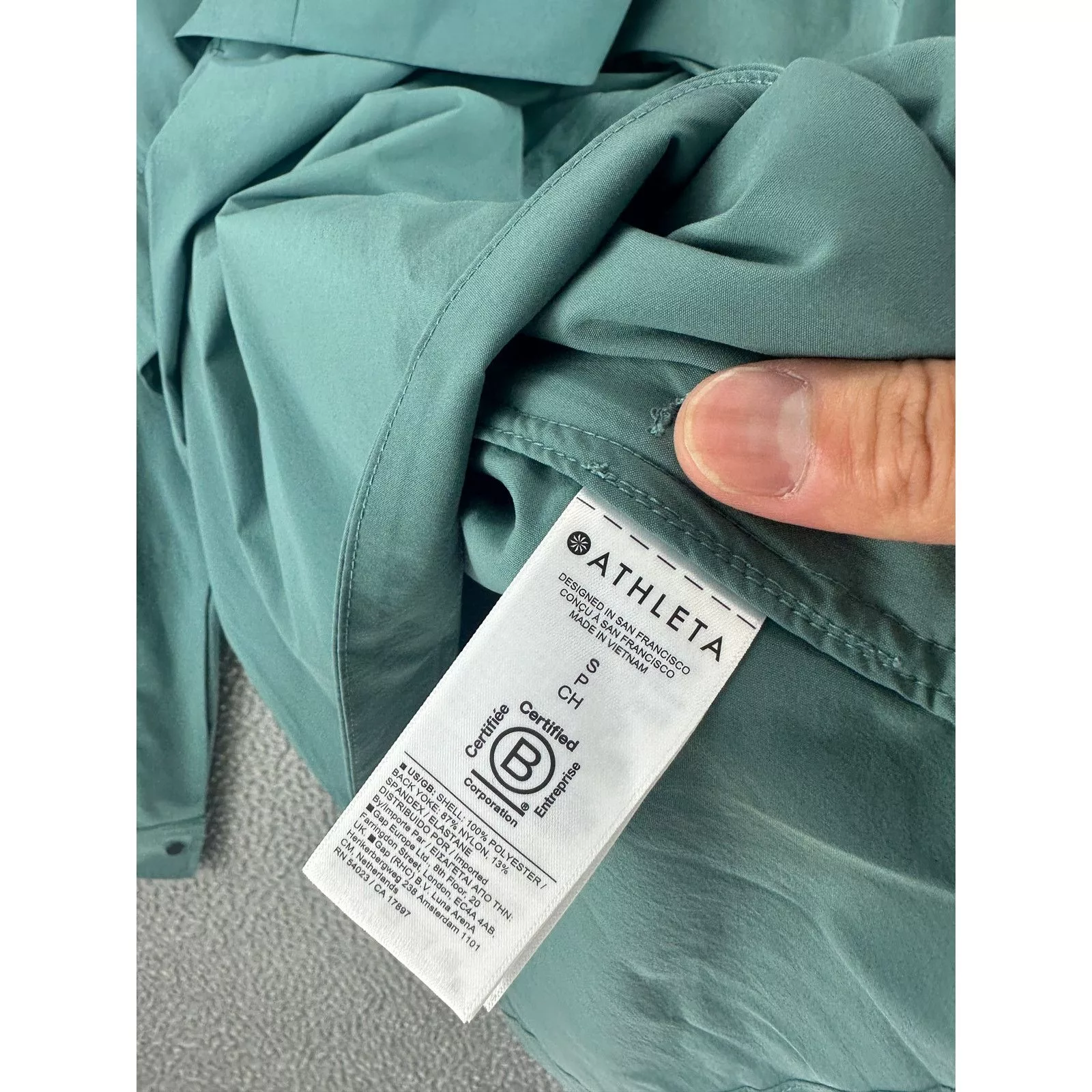 Athleta Jackets Athleta Rain Pullover Jacket Womens S Teal Poplin Top Small Green