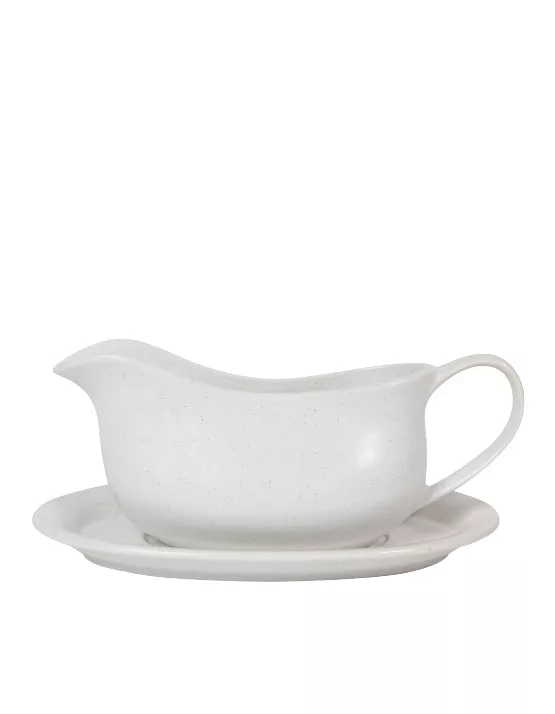 White Gravy Boat with Saucer