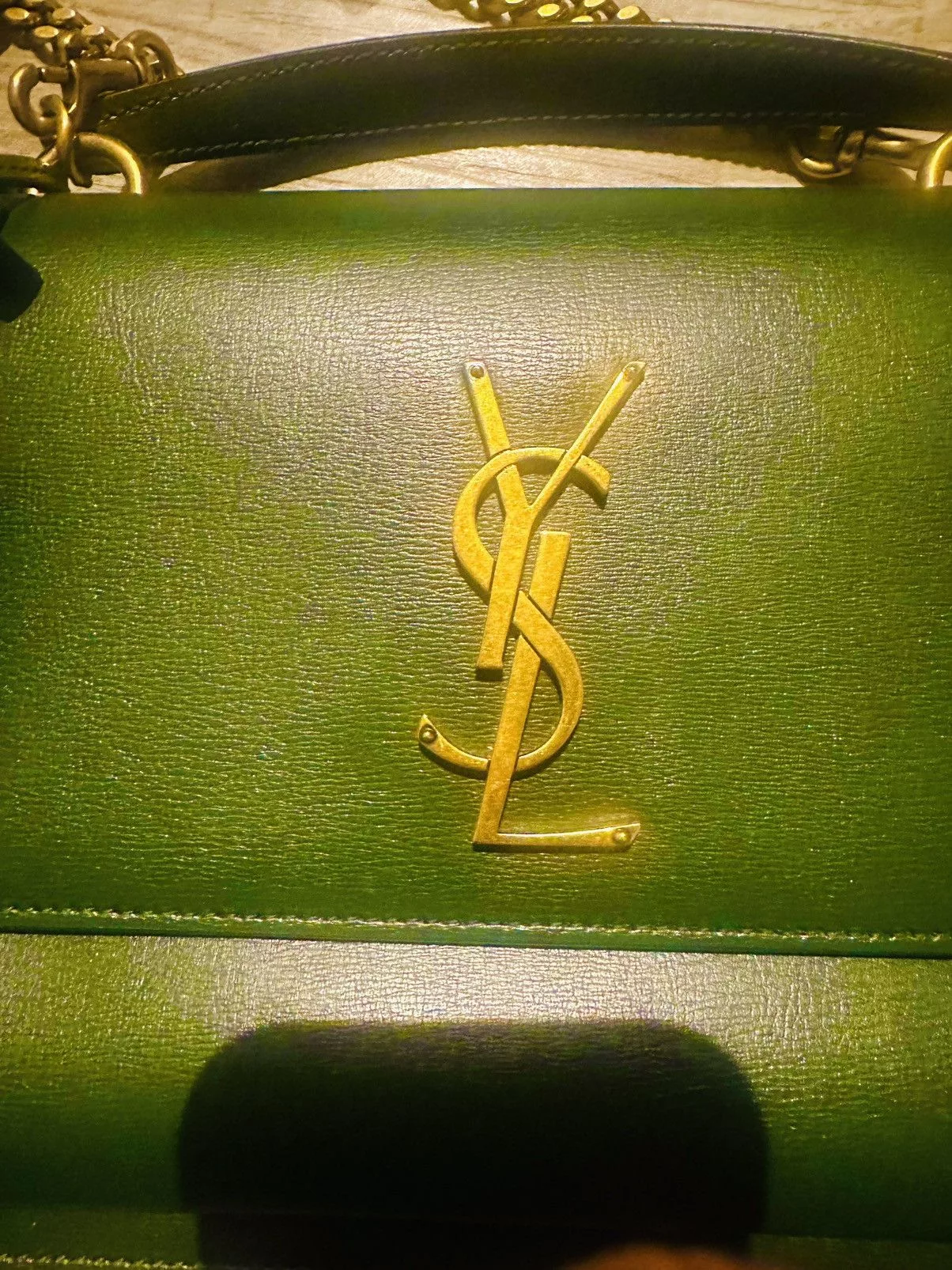 Yves Saint Laurent Shoulder Bags Yves Saint Laurent Sunset Bag Dark Green in Smooth Leather