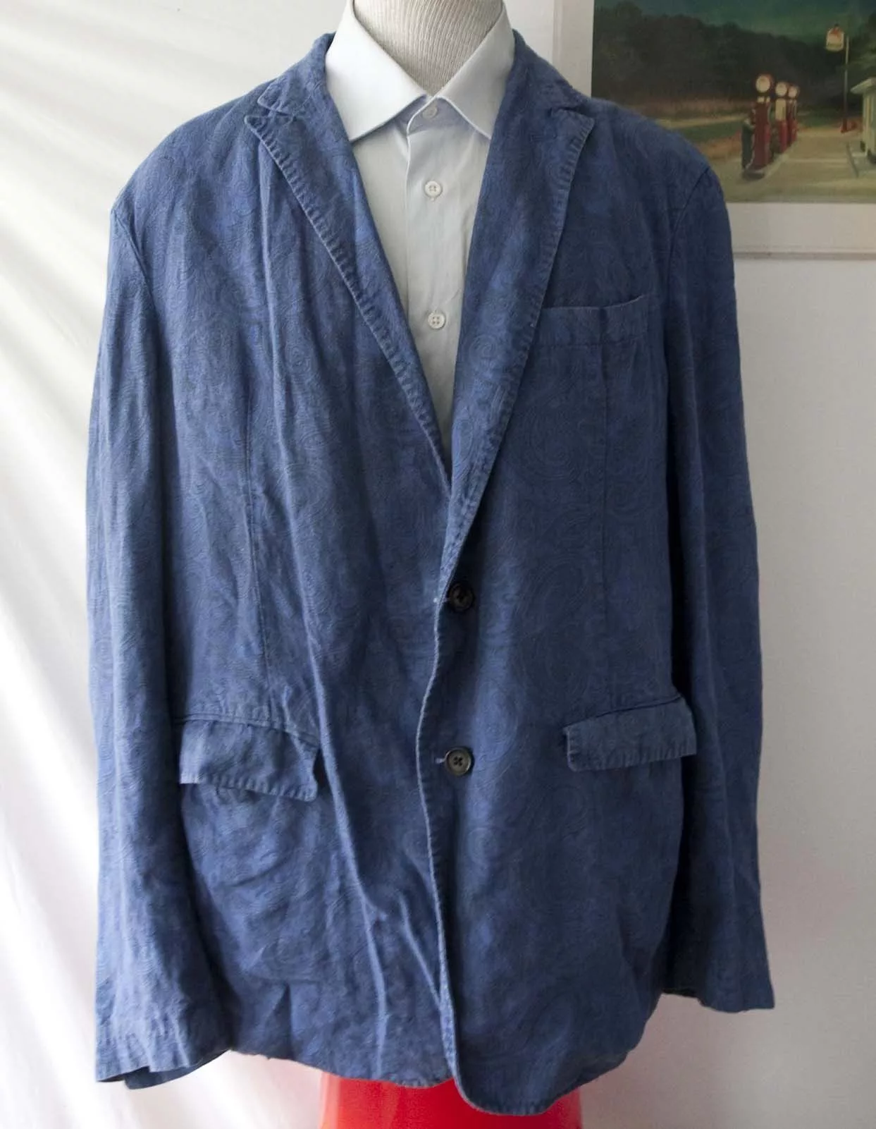 Etro Light Jackets Etro Jacket Paisley Size 2XL Surgeon Cuff Blue