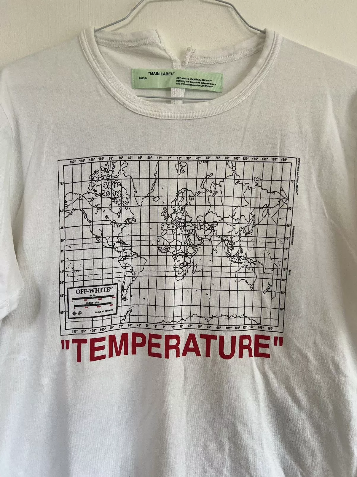 Off-White Short Sleeve T Shirts Off-White × Virgil Abloh Off white temperature Map TEE