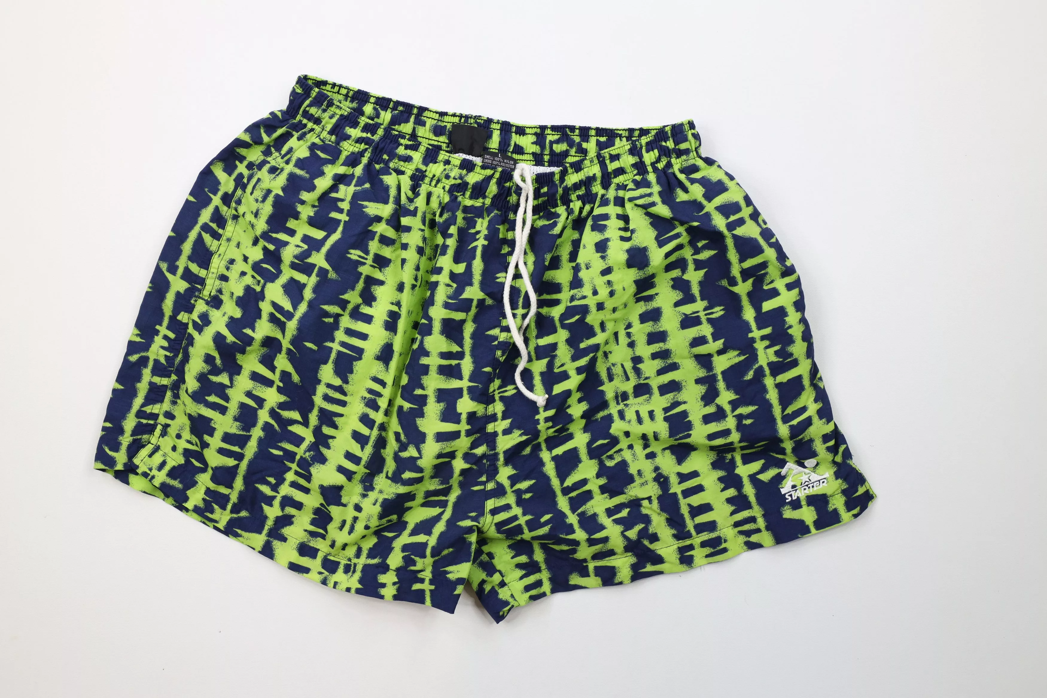 Starter Shorts Starter × Vintage Vintage 90s Starter Abstract Lined Shorts Swimming Trunks Multi