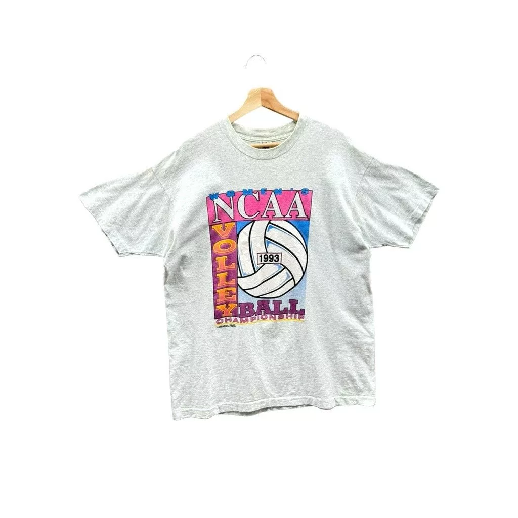 NCAA Short Sleeve T Shirts NCAA × Vintage 1993 NCAA Women's Volleyball Championship Graphic Tee Gray Sportswear
