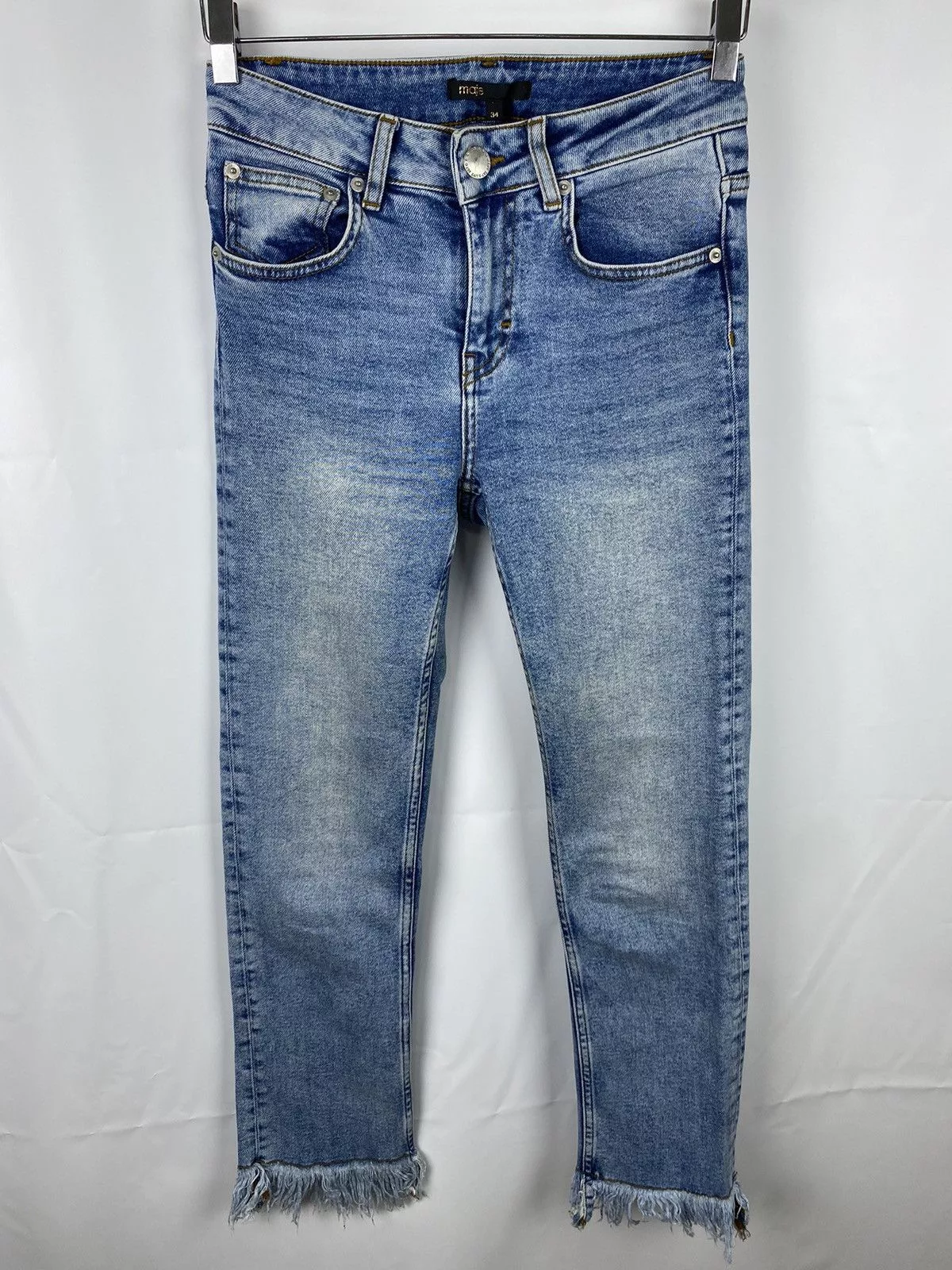 Maje Jeans Maje Paris Slim Jeans size 34 Fringed Blue