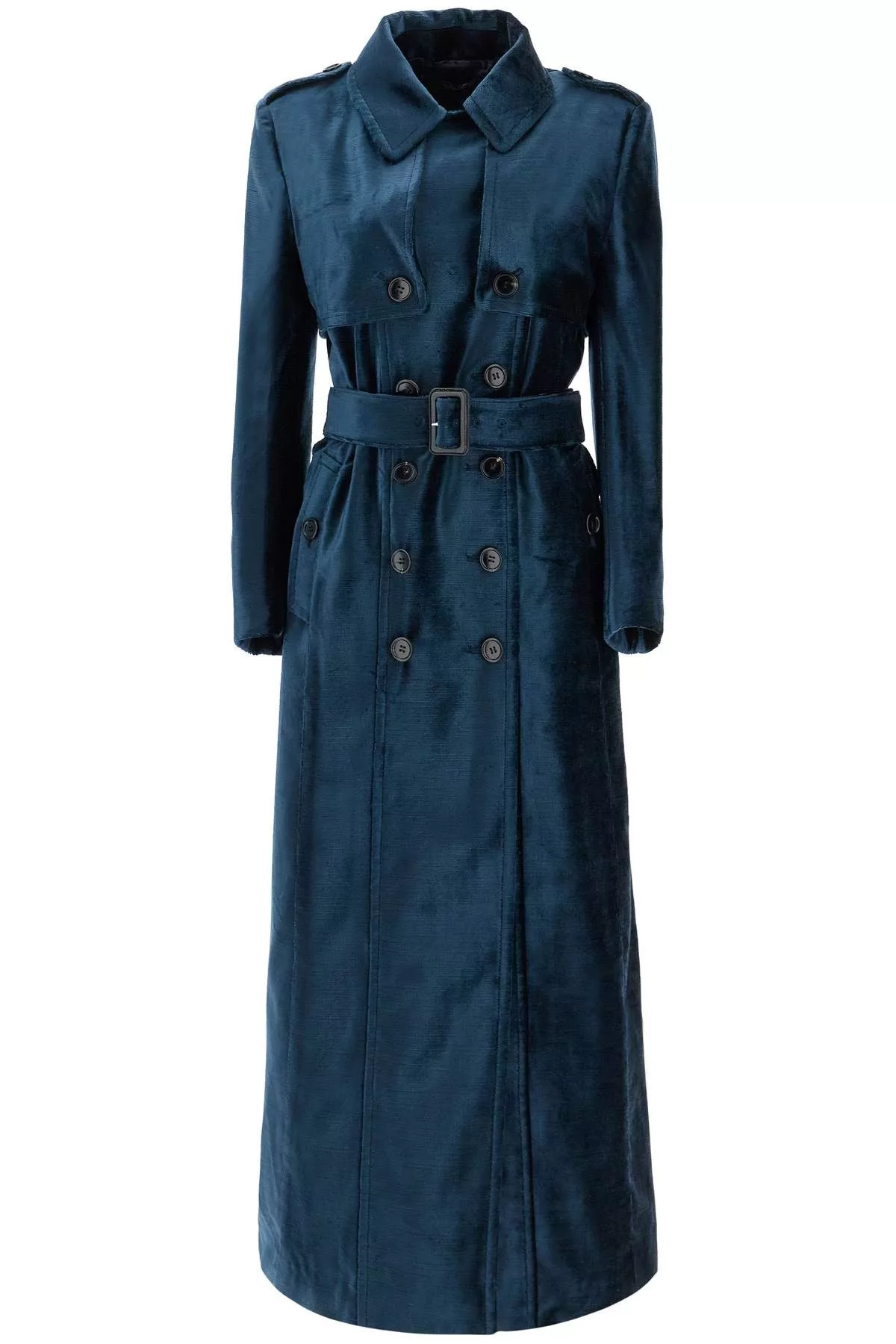 Tom Ford Coats TOM FORD Double-Breasted Velvet Coat With Flame Blue