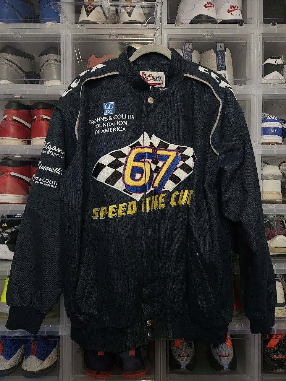 Chase Authentics Bombers Chase Authentics × Vintage Vintage Chase Authentics Racing Jacket Blue