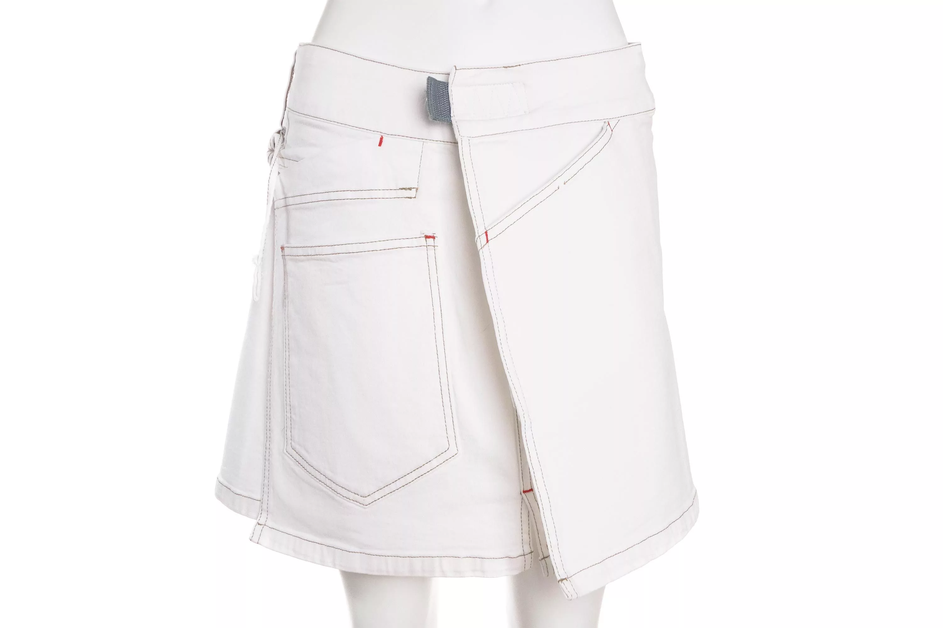 Marithe + Francois Girbaud Mini Skirts Marithe + Francois Girbaud Marithe Francois Girbaud Wrap Skirt Print Logo Asymmetric White