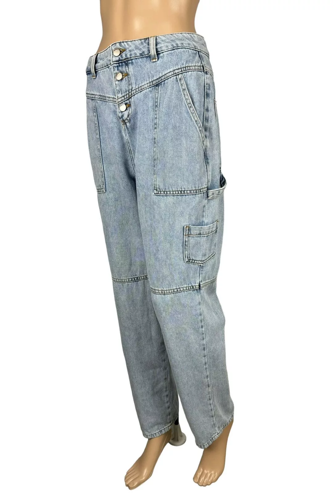 ba&sh Jeans Ba&sh Tanguy Cotton Cargo Jeans size S Blue