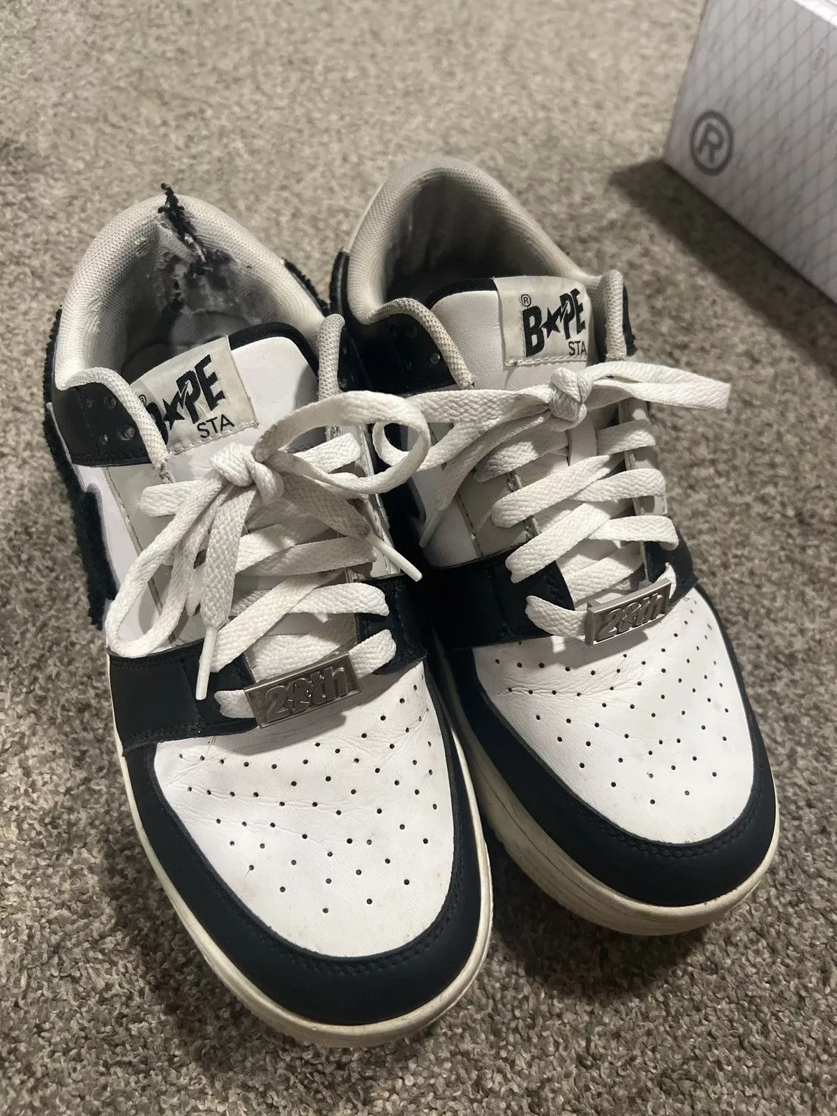 Bape Low Top Sneakers Bapesta Patched Black