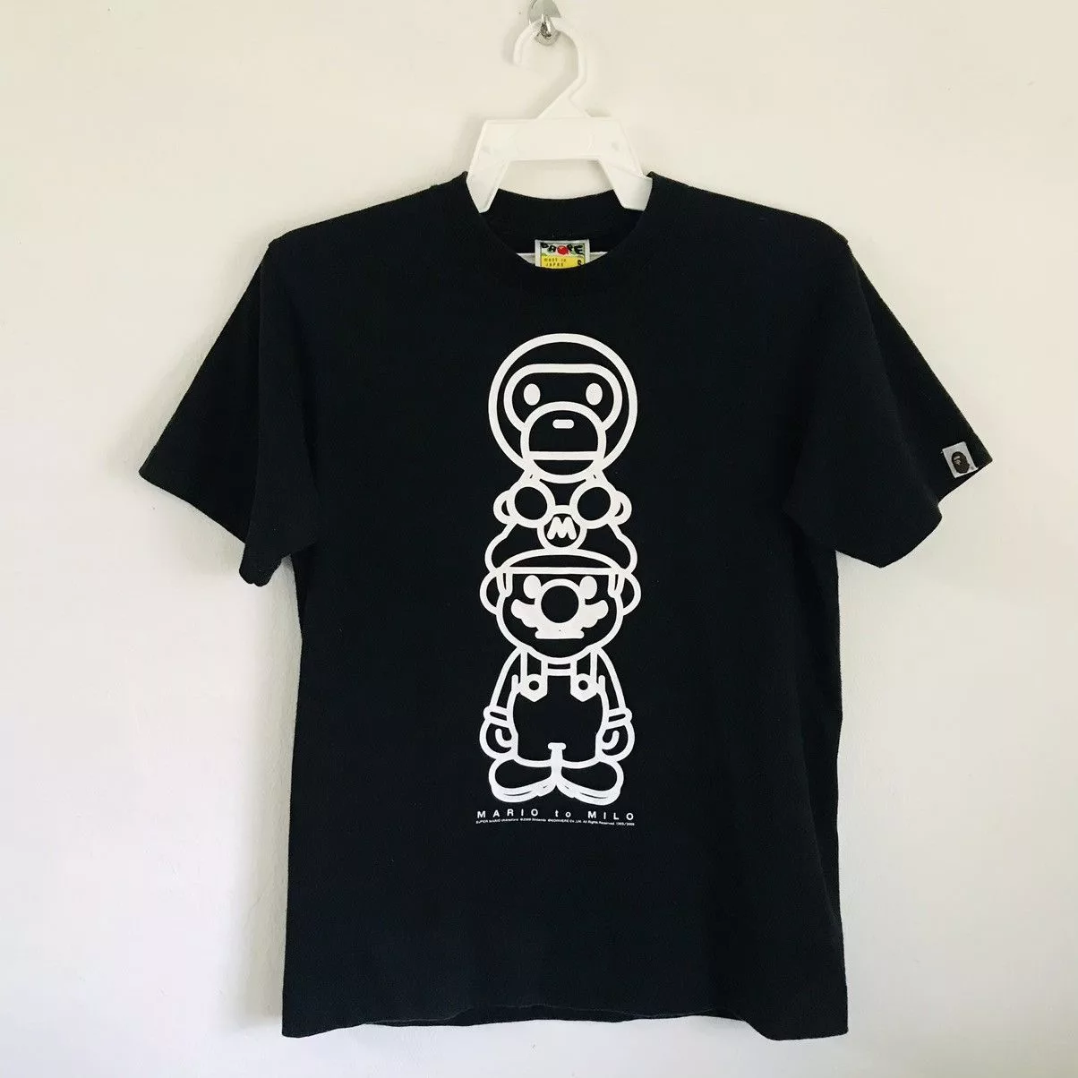 Bape Short Sleeve T Shirts Bape Mario to Milo Black