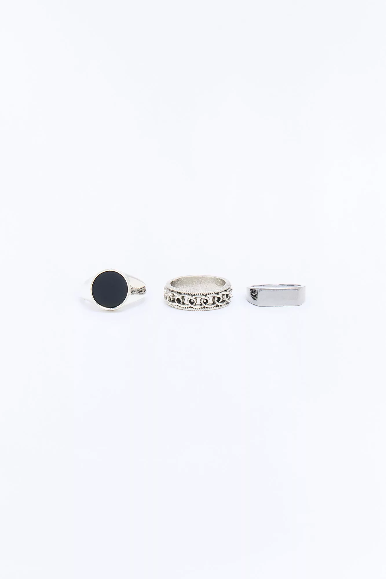 Facing The Void Ring Set - Silver