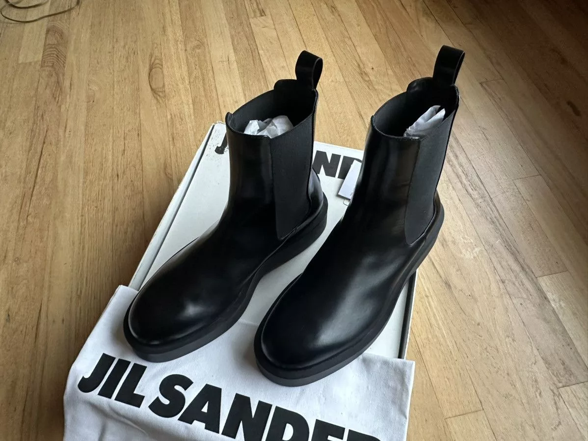 Jil Sander Boots Jil Sander Round Toe Chelsea Boot Black
