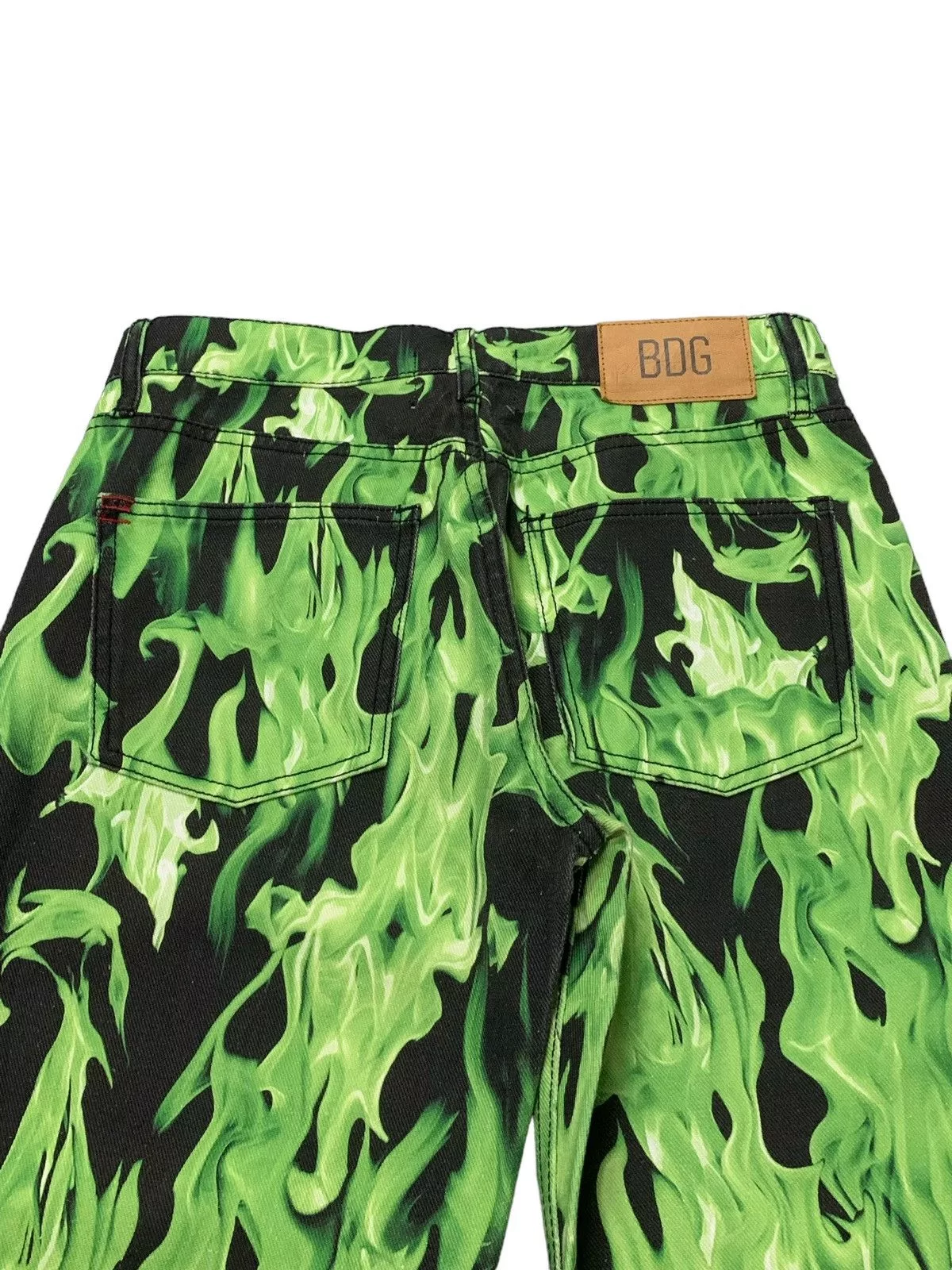 5351 POUR LES HOMMES Denim 5351 POUR LES HOMMES × Junya Watanabe BDG Green Flame Bootcut Flared Denim Pants Black