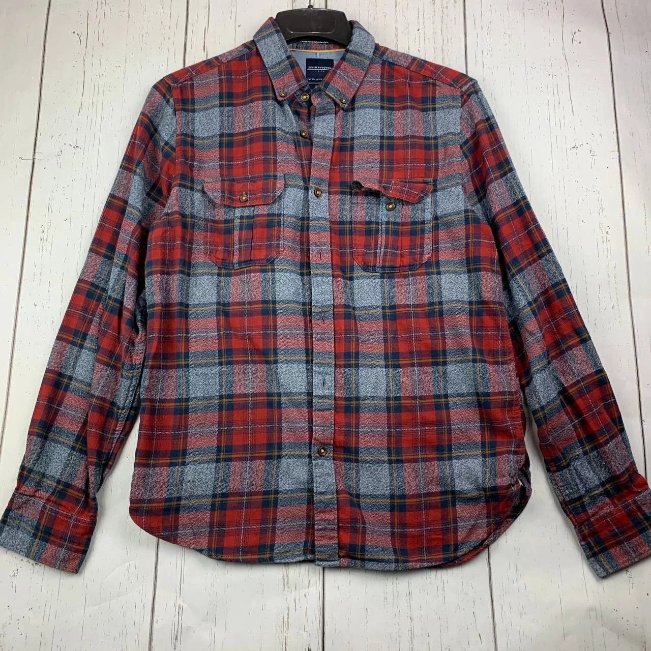Other Shirts Button Ups Other Denim & Flower Medium Plaid Long Sleeve Button Down Shirt Multi