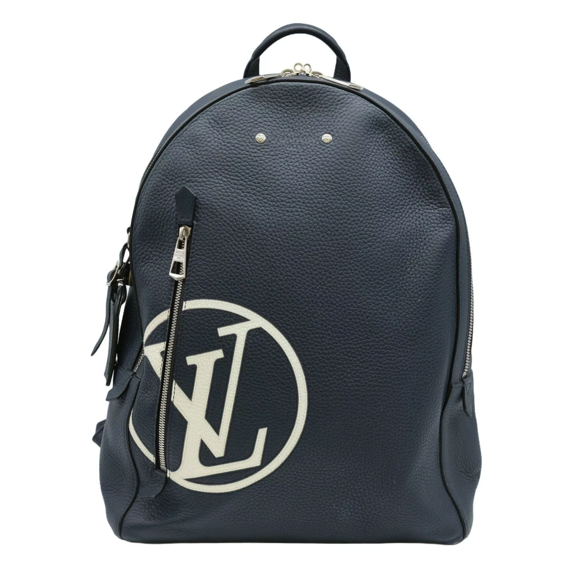 Louis Vuitton Backpacks LOUIS VUITTON LV Circle Armand Backpack, Taurillon Calfskin, Dark Navy, M53442 Blue