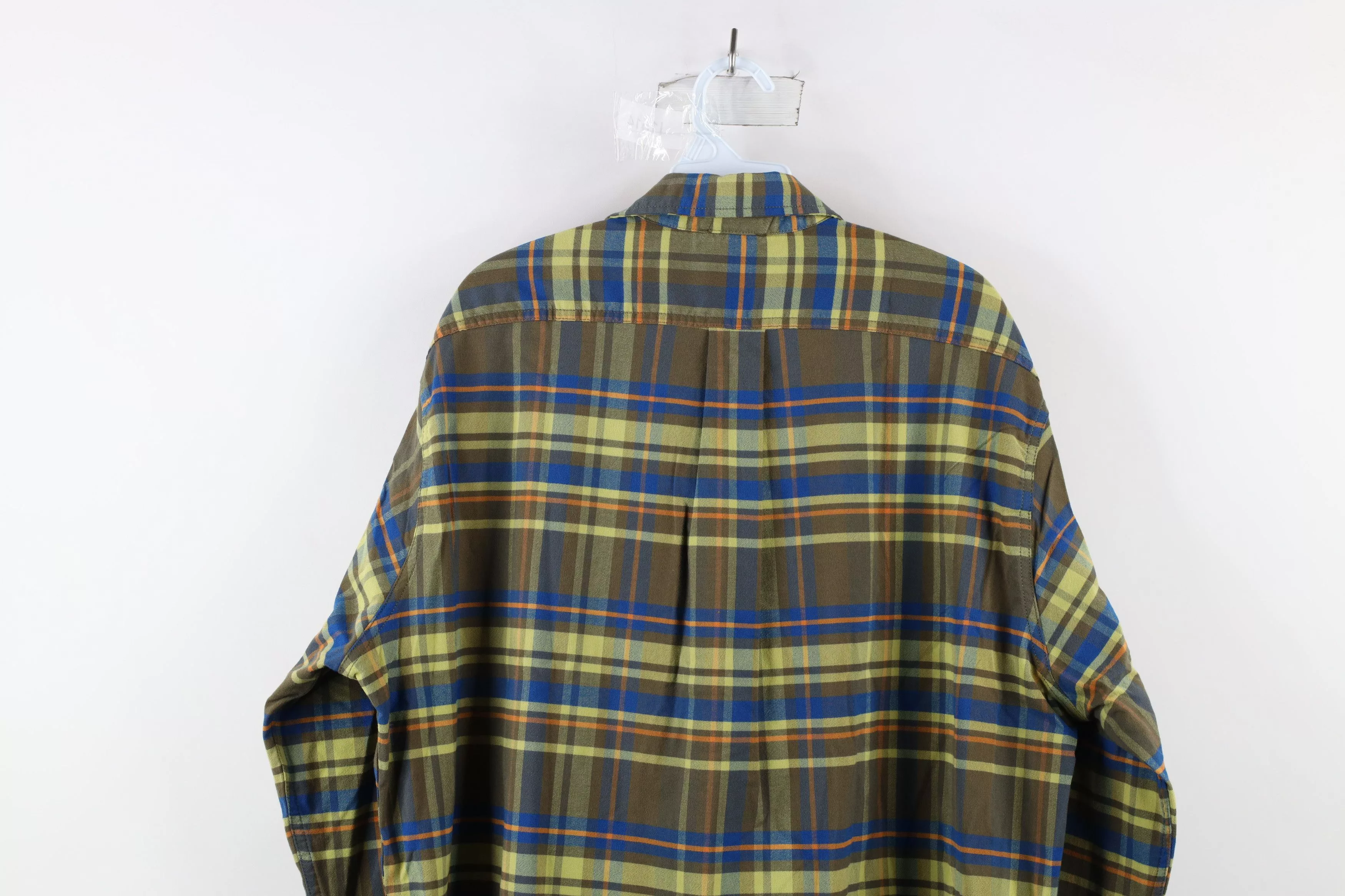 Eddie Bauer Shirts Button Ups Eddie Bauer × Vintage New Eddie Bauer Rainbow Plaid Collared Flannel Button Shirt Multi