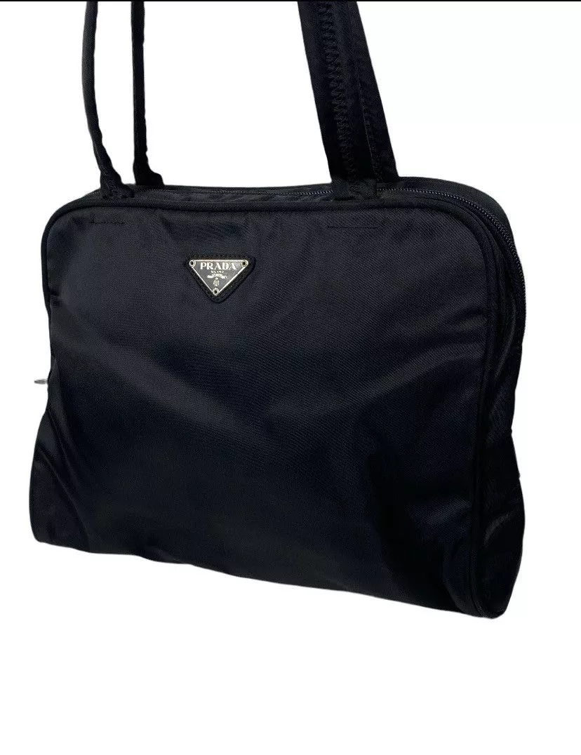 Prada Shoulder Bags Prada Tessuto Nylon Shoulder Bag Black