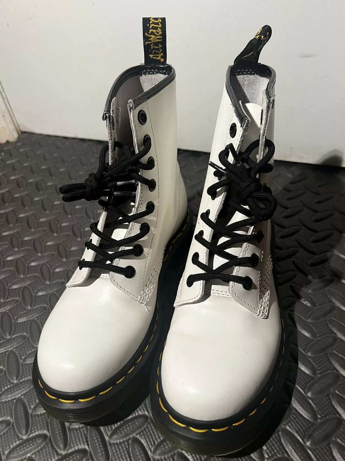 Dr. Martens Boots Dr. Martens 1460 White Smooth Leather Boots size 6 Womens