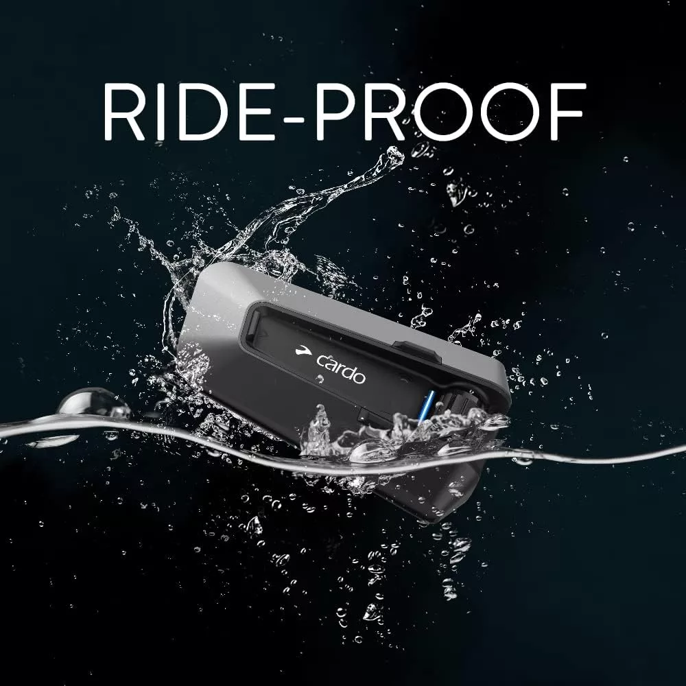 Cardo PACKTALK Edge Motorcycle Bluetooth Communication System Headset Intercom - Single Pack