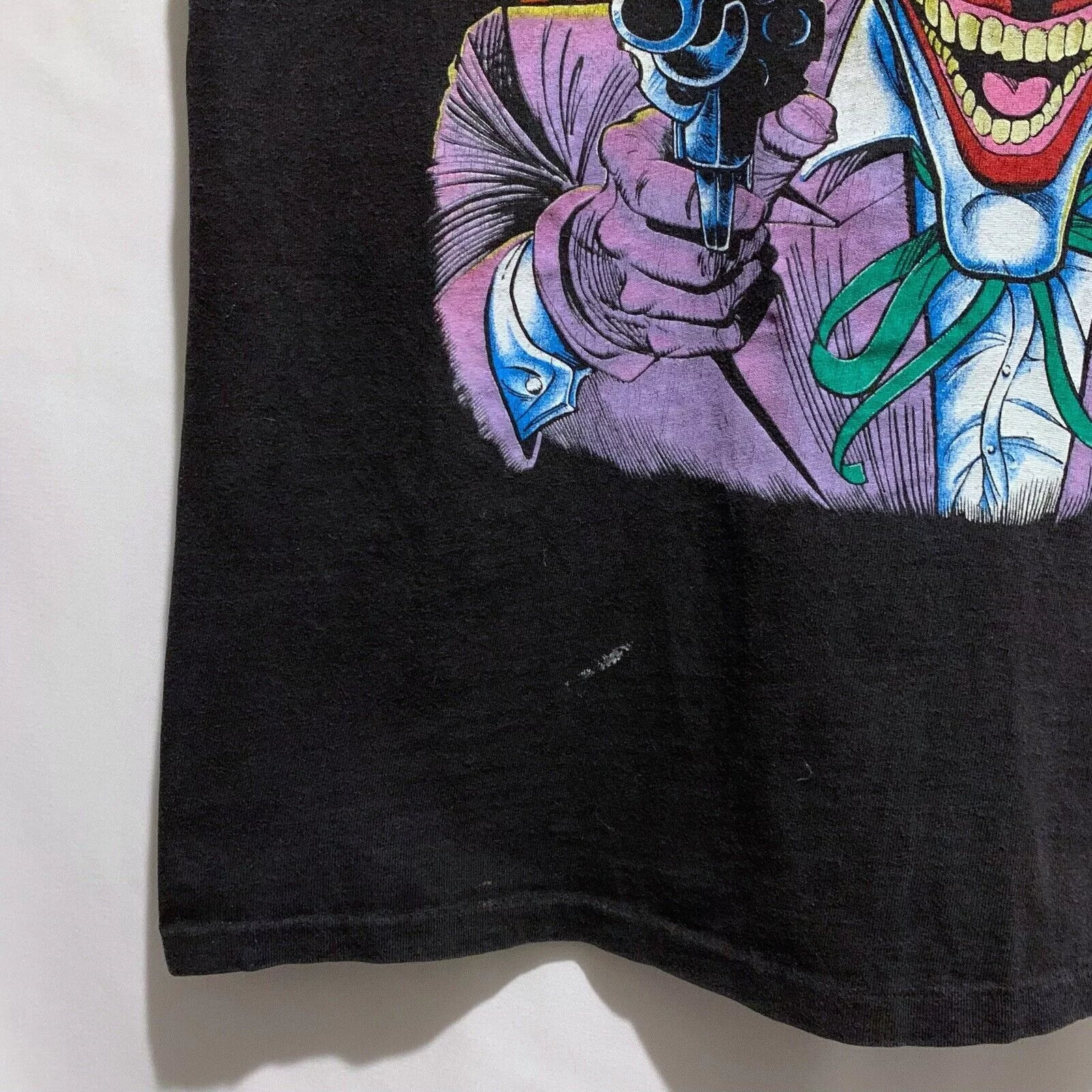 DC Comics Short Sleeve T Shirts DC Comics × Marvel Comics × Vintage Vintage 80s Joker DC Comics T Shirt Large Medium Black 1989