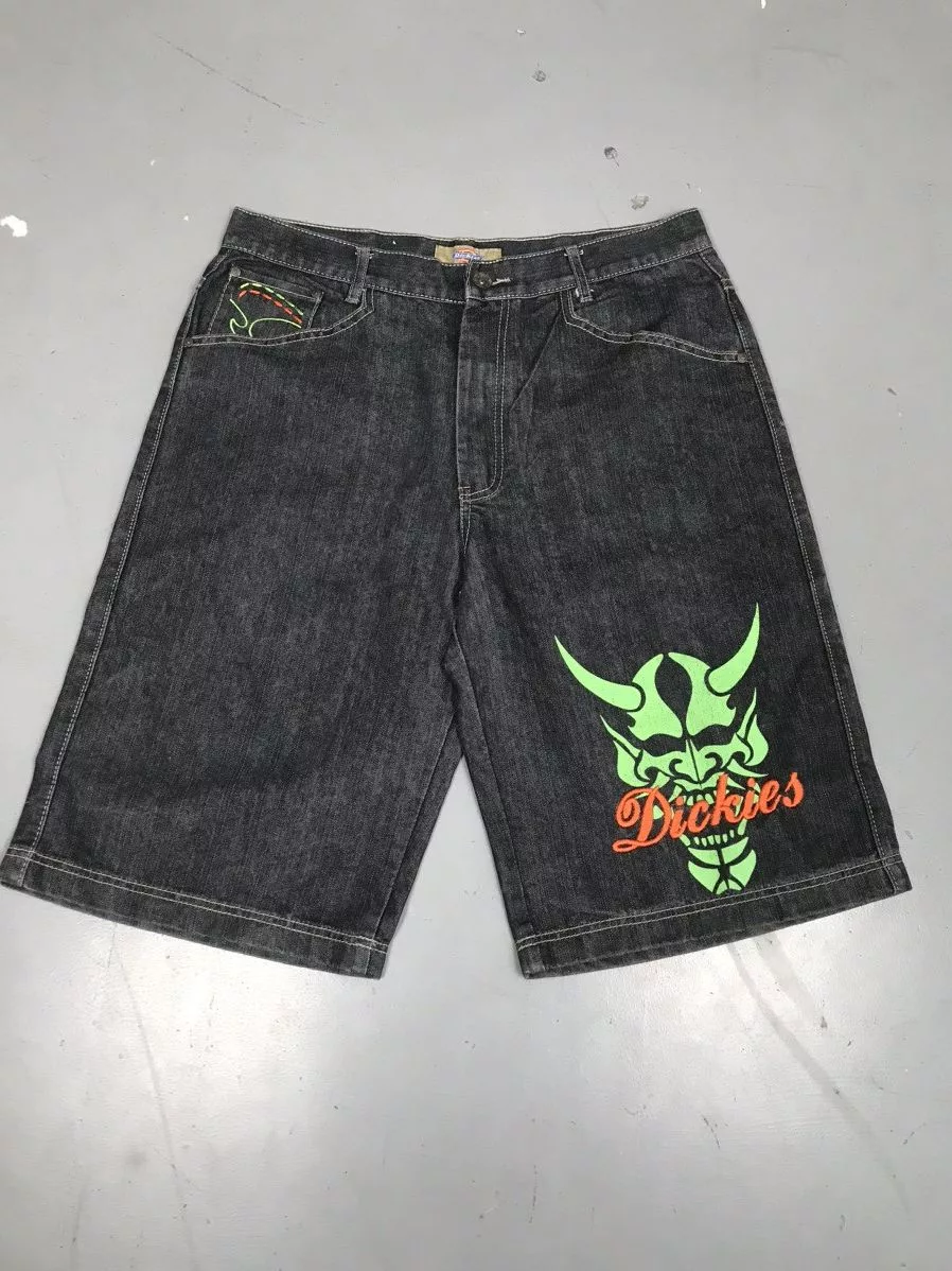 Dickies Shorts Dickies × Vintage Vintage skull head print dickies denim short Black Streetwear