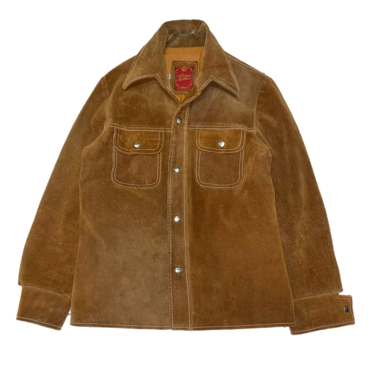 Other Leather Jackets Other Vintage Suede Snap Button Jacket/ Overshirt Gold