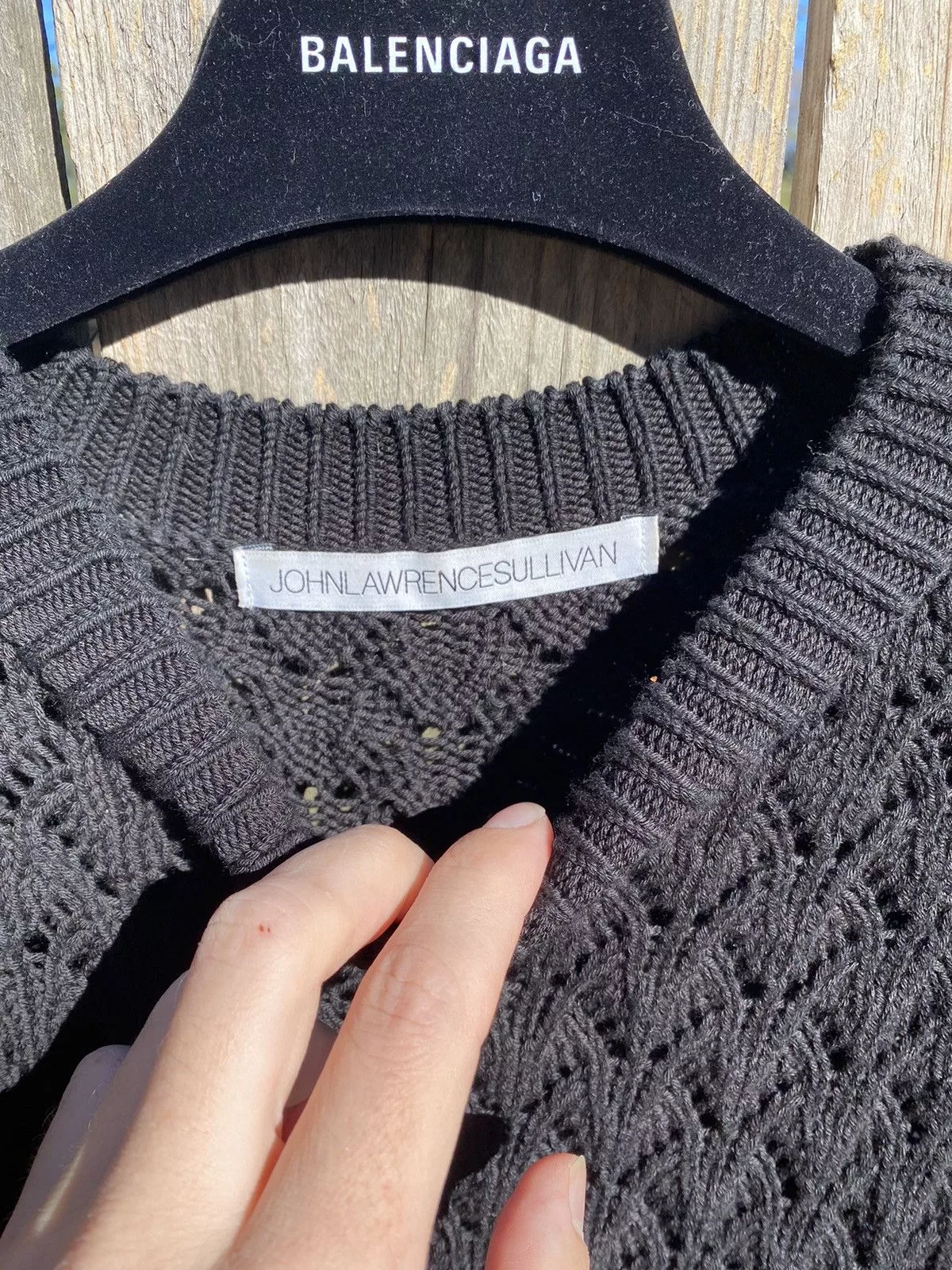 JOHN LAWRENCE SULLIVAN Sweaters Knitwear John Lawrence Sullivan black cable knit sz L