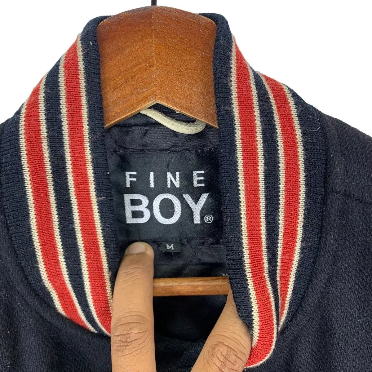 Other Bombers Other VINTAGE FINE BOY VARSITY SNAP BUTTON BOMBER JACKET Black