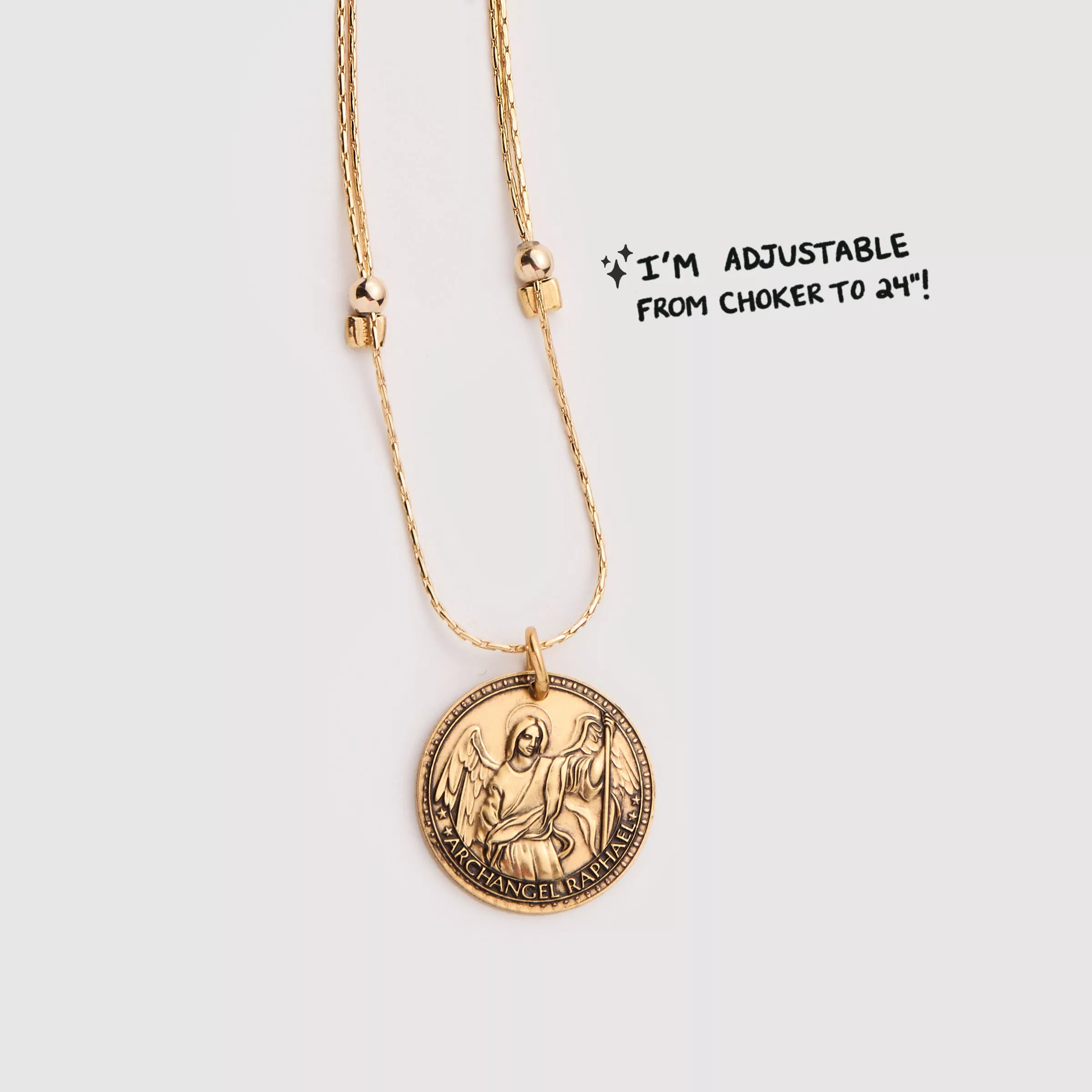 Mother Mary & Archangel Raphael Healing Chain Necklace