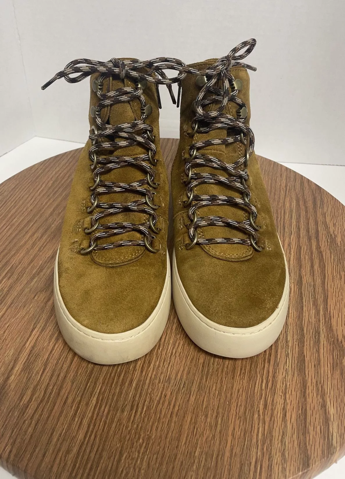 Frye Boots Frye Lena Hiker High Suede Zip Sneaker Ankle Boot Wheat Size Brown