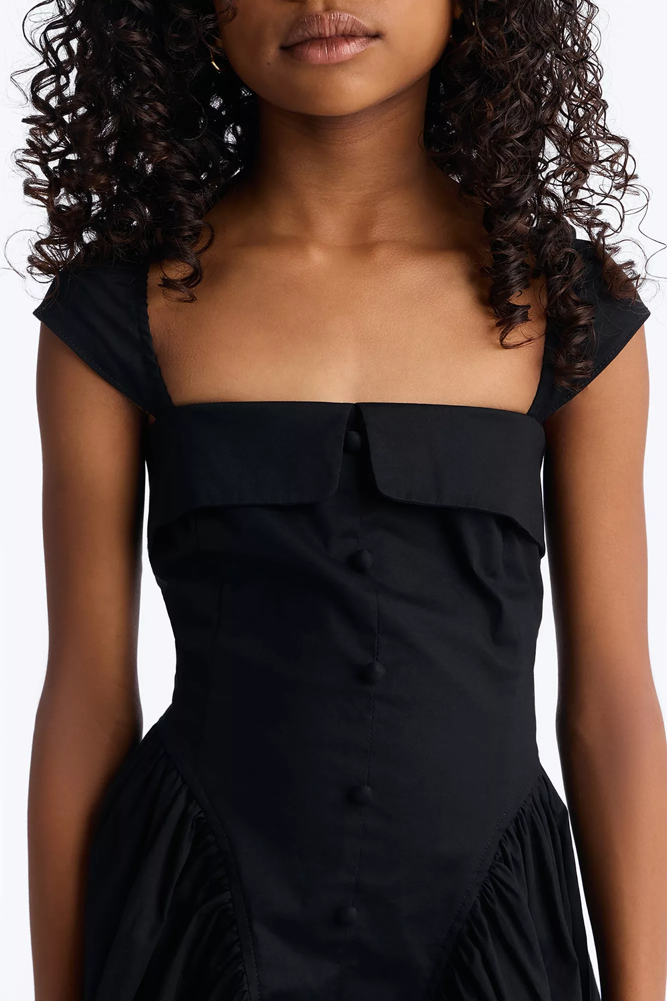 Mini Cleodora Poplin Mini Dress - Black