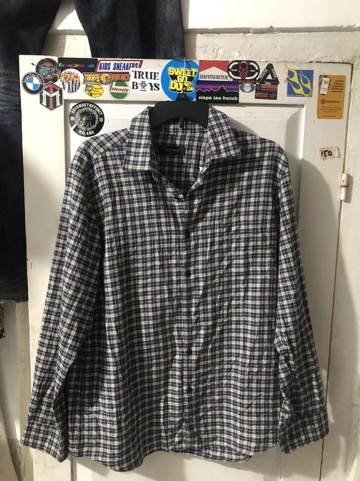 Flannel Shirts Button Ups FLANNEL x INDIAN BLUE/YELLOW/WHITE Multi