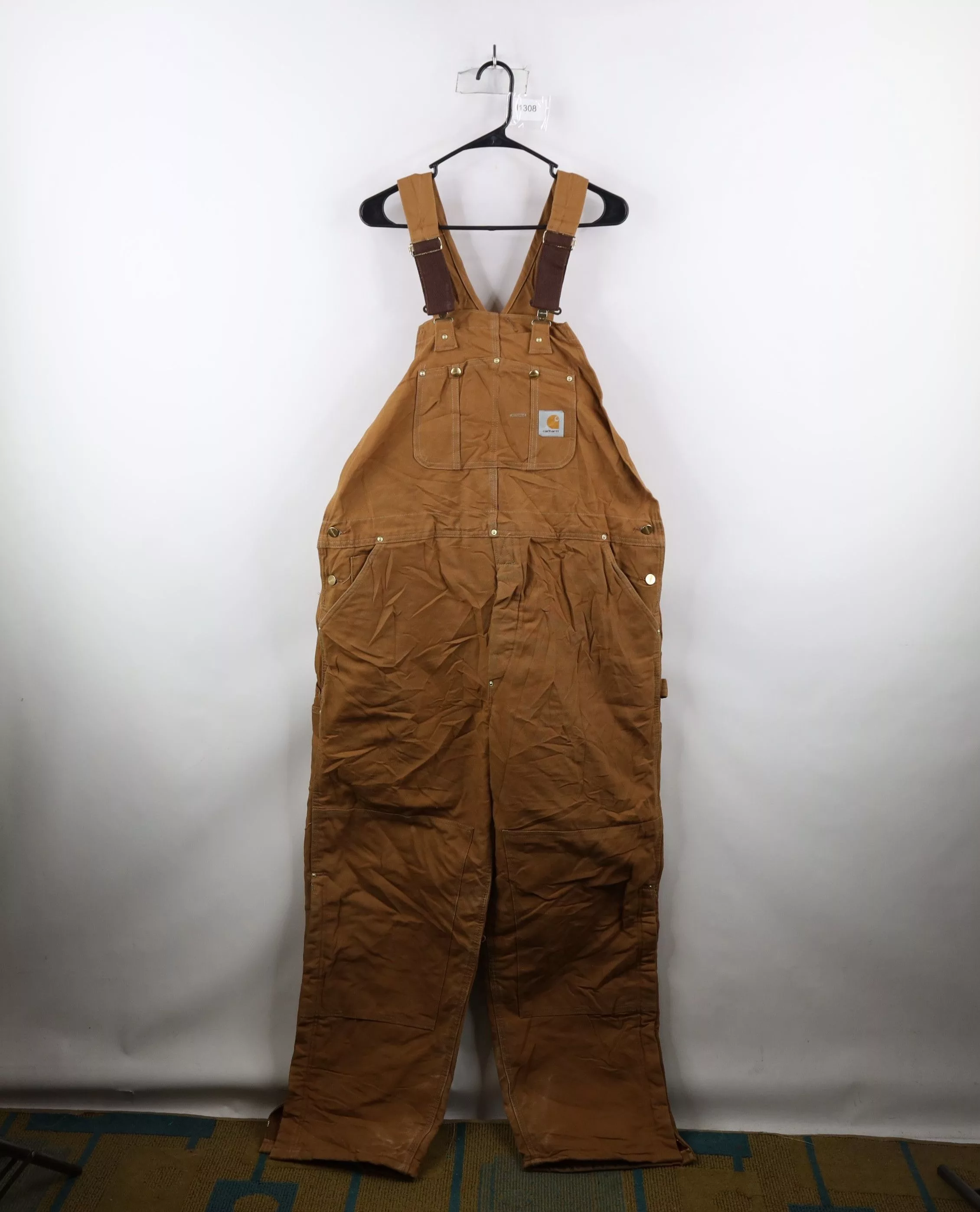Carhartt Overalls Jumpsuits Carhartt × Vintage Vintage Y2K 2002 Carhartt Wide Leg Double Knee Overalls Brown