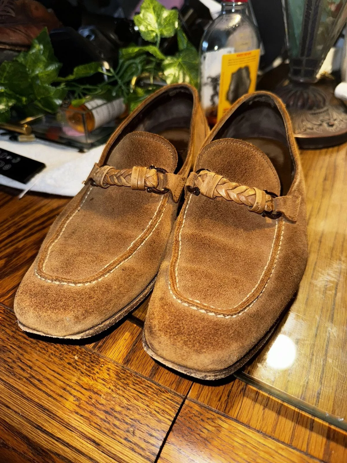 Salvatore Ferragamo Slip Ons Salvatore Ferragamo Brown Suede Gancini Bit Loafers