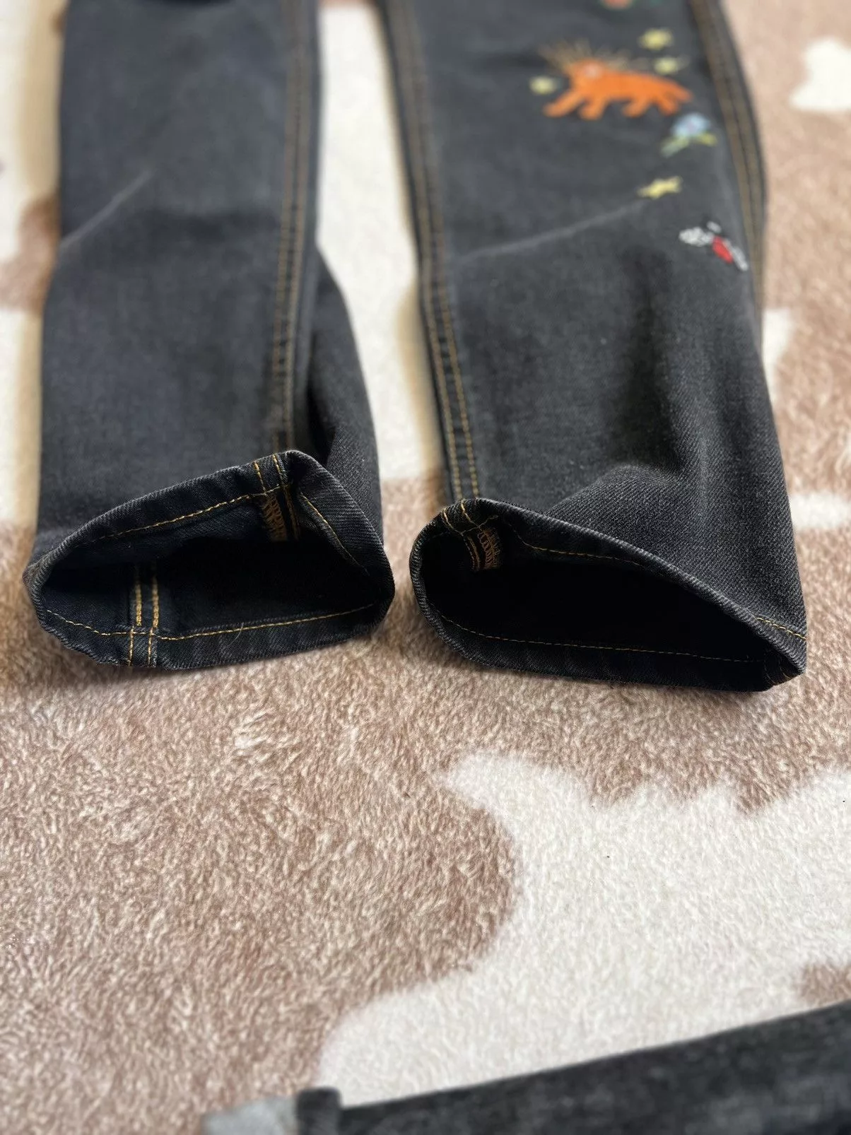 Gucci Denim black embroidered gucci jeans