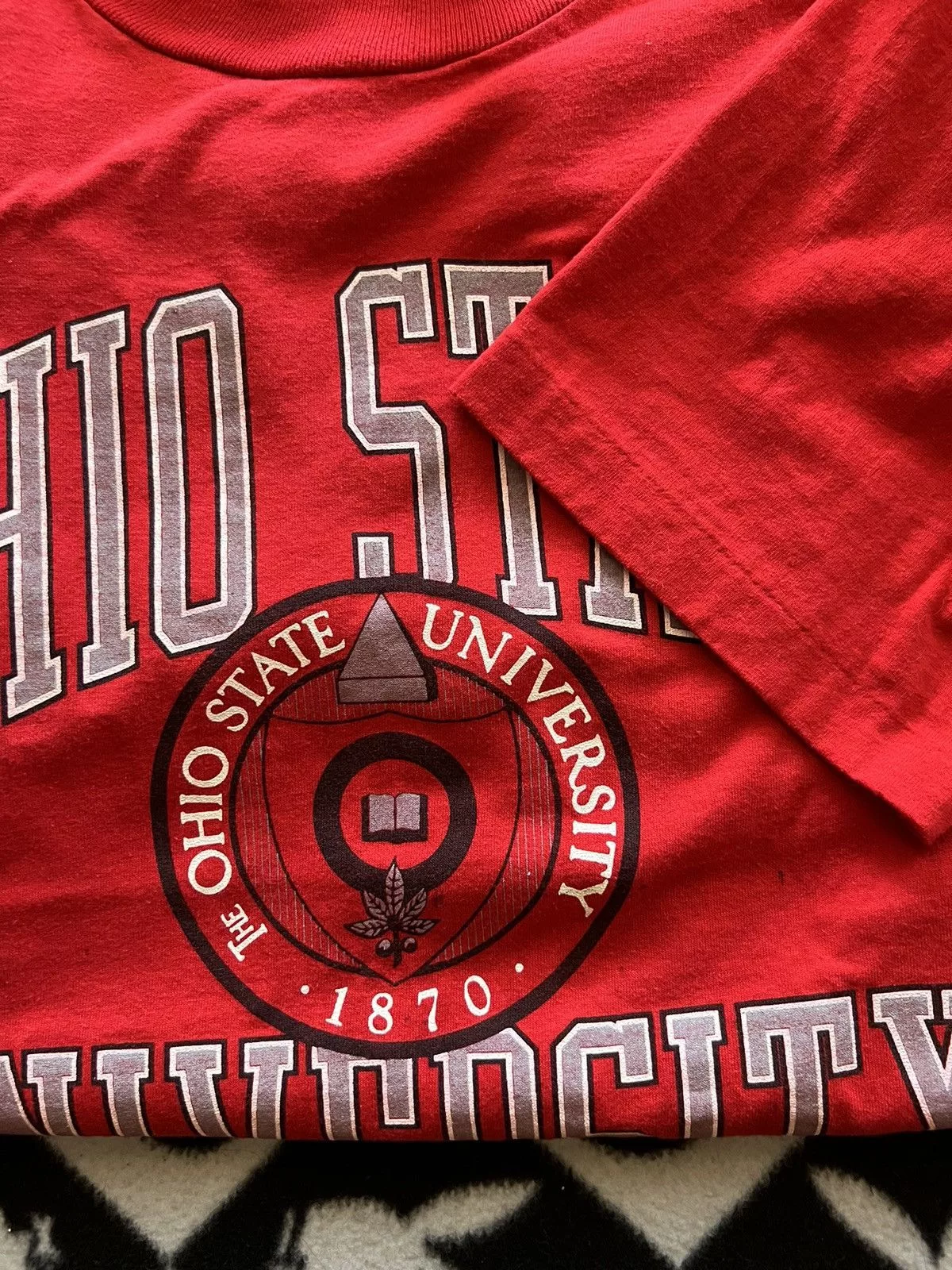 Vintage Short Sleeve T Shirts Vintage 90s Ohio State University Collegiate Tee Red