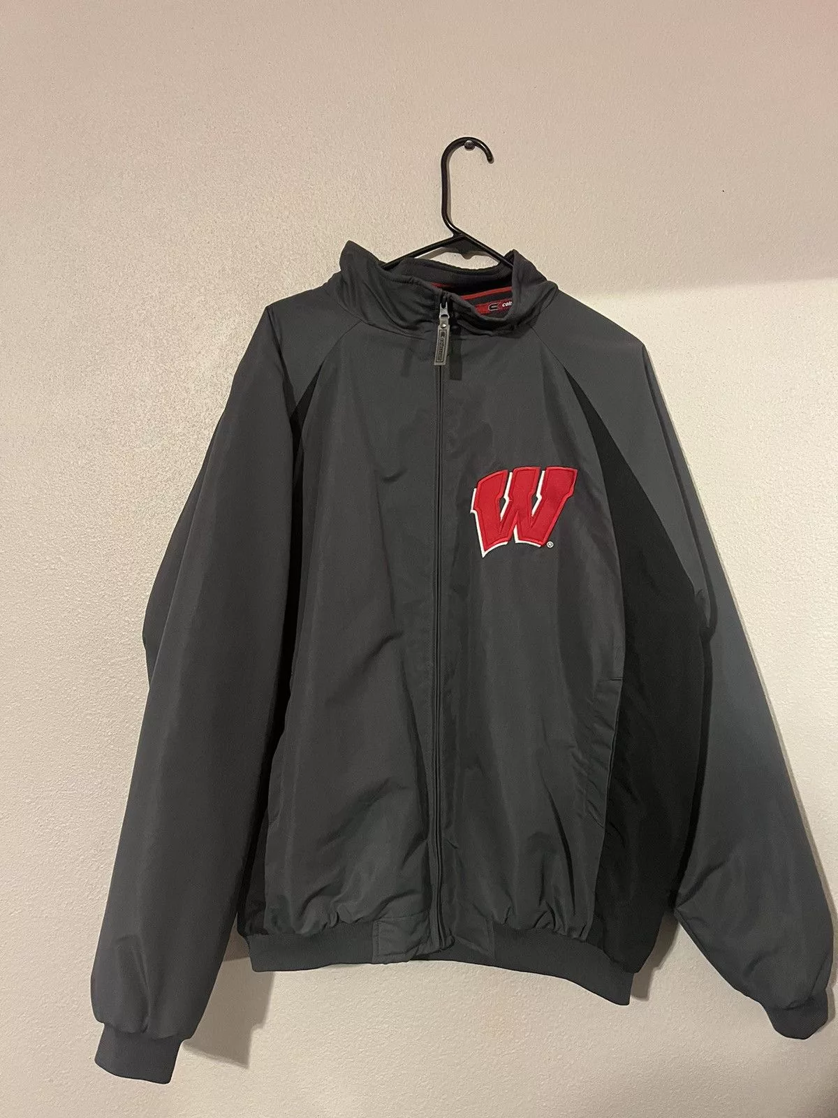Other Bombers Other × Vintage Wisconsin Badgers bomber jacket Gray