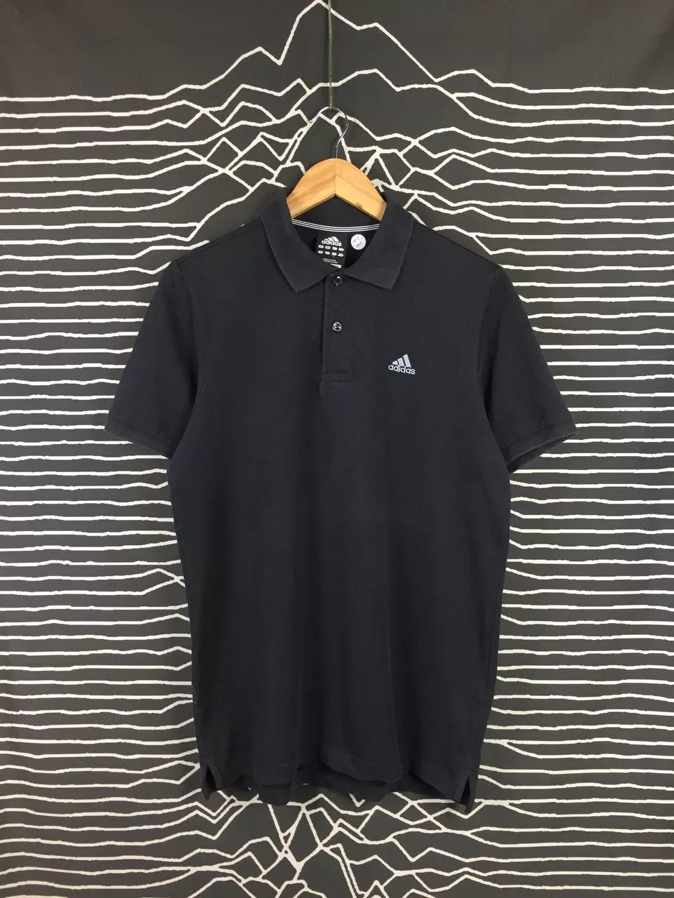 Adidas Polos Adidas × Vintage Adidas Clima365 Performance Essentials Sportswear Polo Tee Black