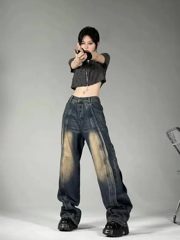 Jean Jeans Washed Retro Jeans Blue Avant-Garde